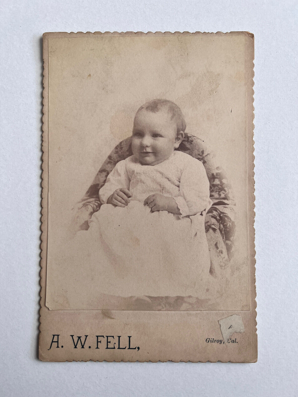 Antique Cabinet Card Photo Super Adorable Baby Child California