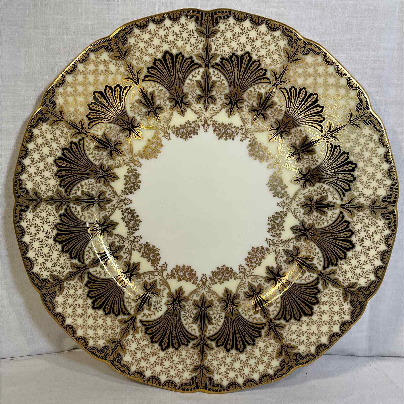 Rare 1920\'s Lenox 1445 Black and Gold Encrusted Cabinet Dinner Plate E 344 2
