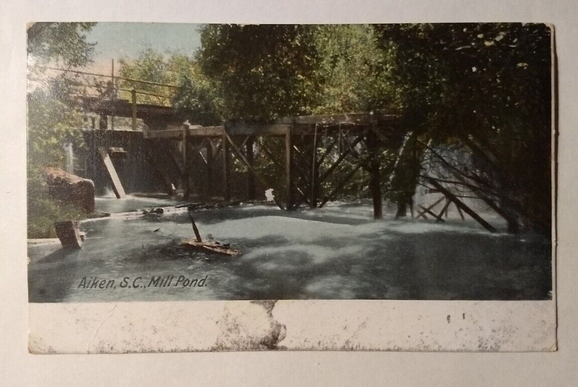 Aiken SC-South Carolina, Mill Pond View Park, Antique, Vintage  Postcard