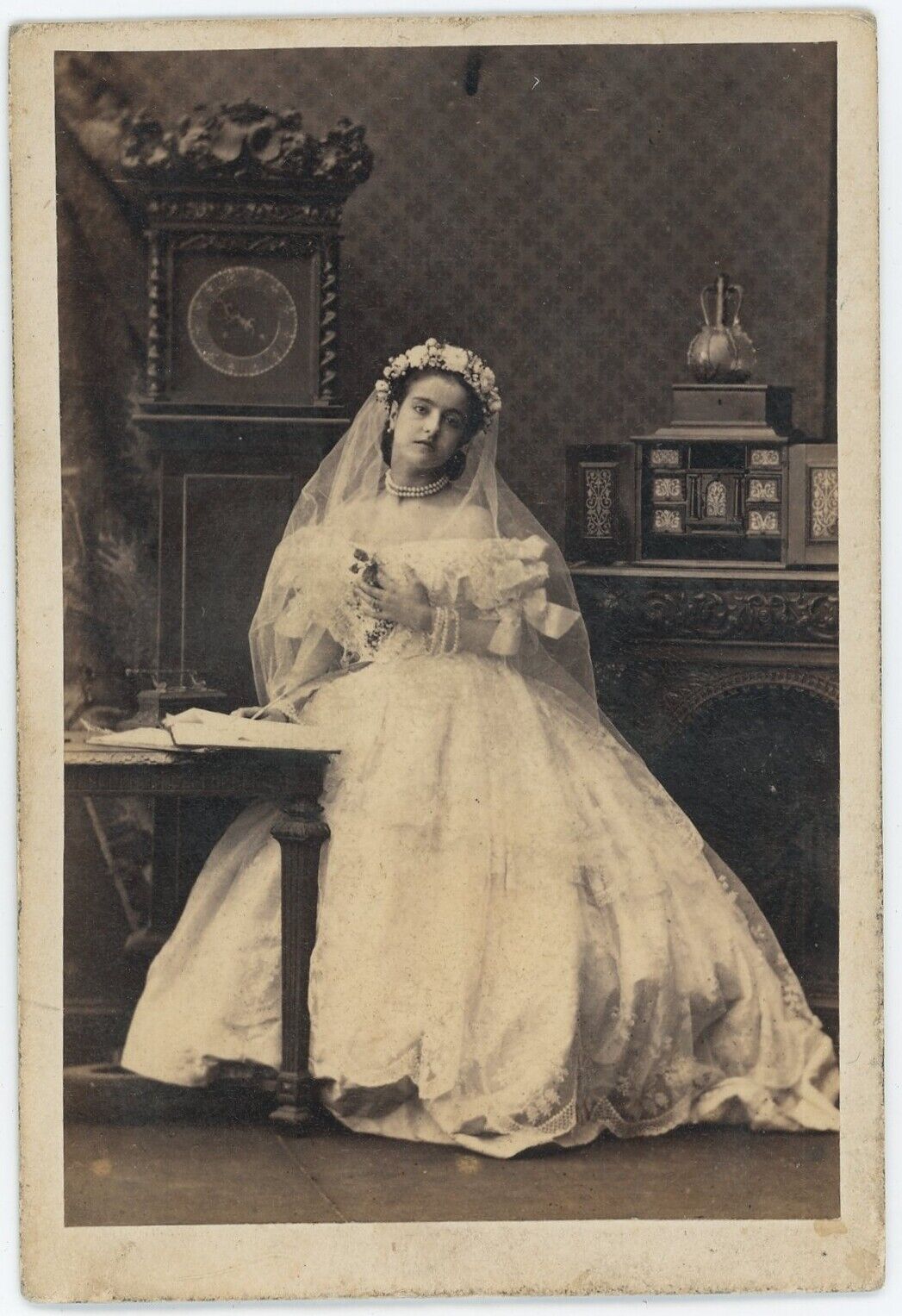 CDV circa 1865. Italian singer Adelina Patti by Camille Silvy.