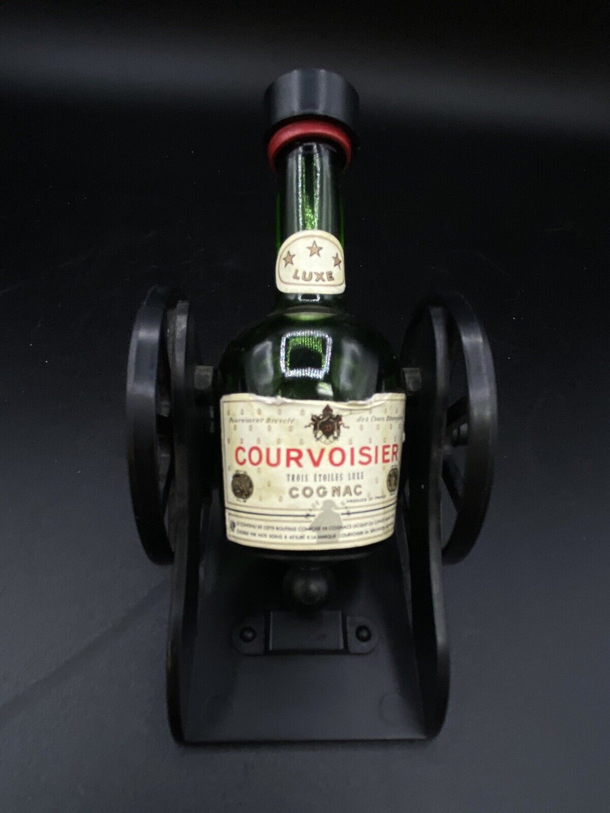 Vintage Courvoisier Very Special Cognac Cannon Bottle Display 1/16 Pint Empty