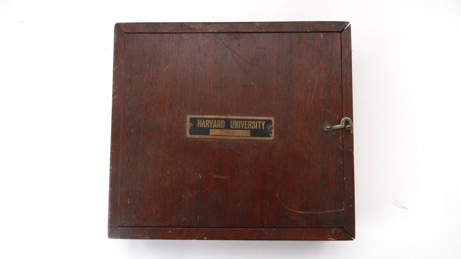 Vintage Harvard University Sliding Wood Box
