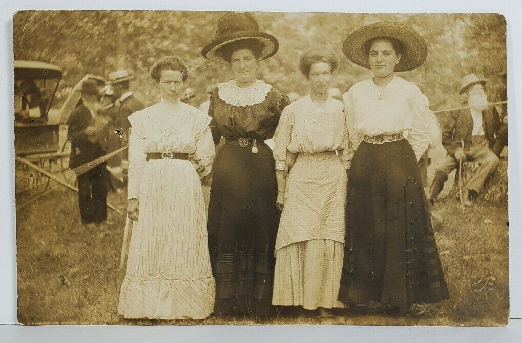 Rppc Two Sets of Twins Adult Ladies Victorian Era Postcard O18