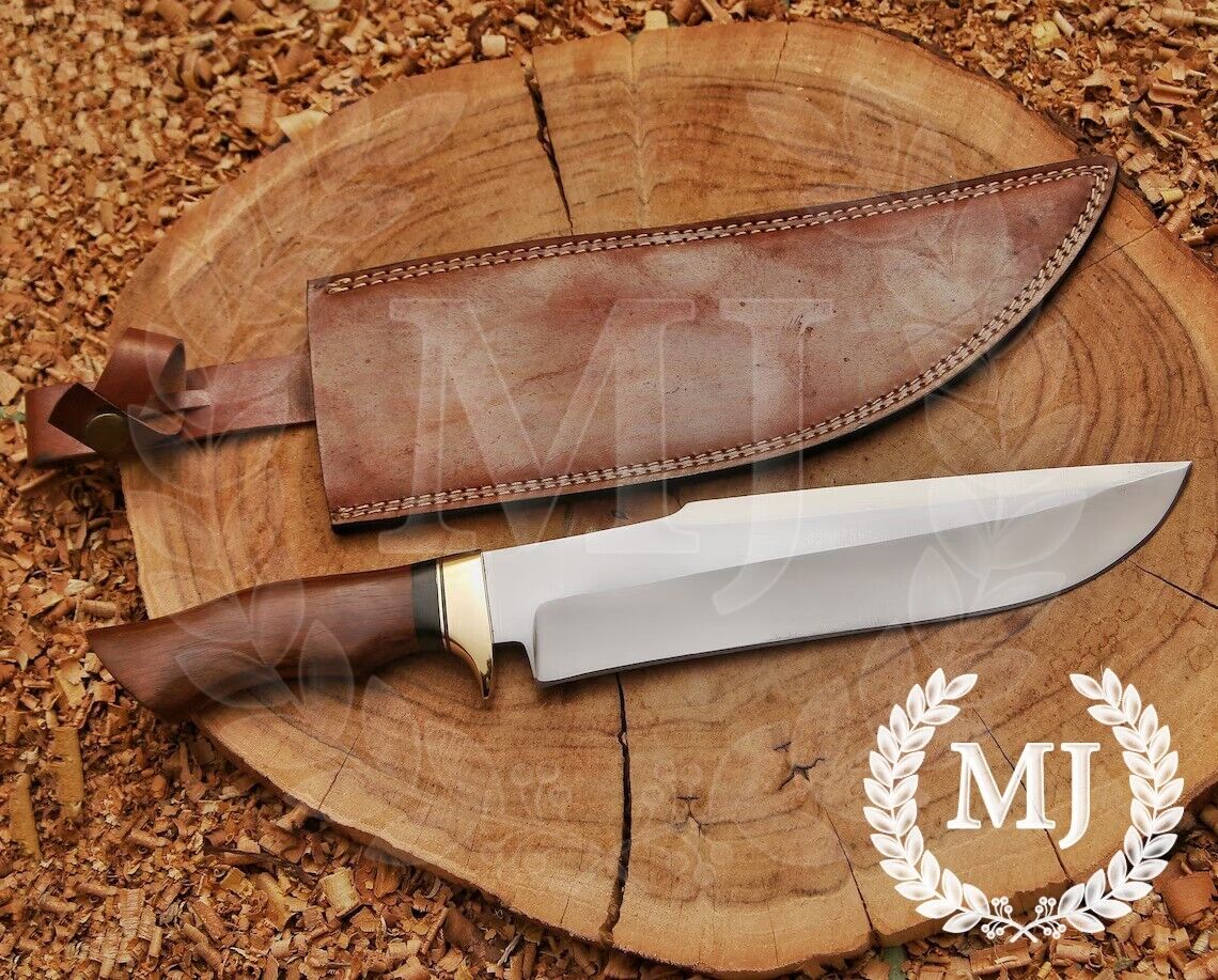 Custom Handmade HighCarbon Steel Bowie Knife Hunting Knife With Sheath 15