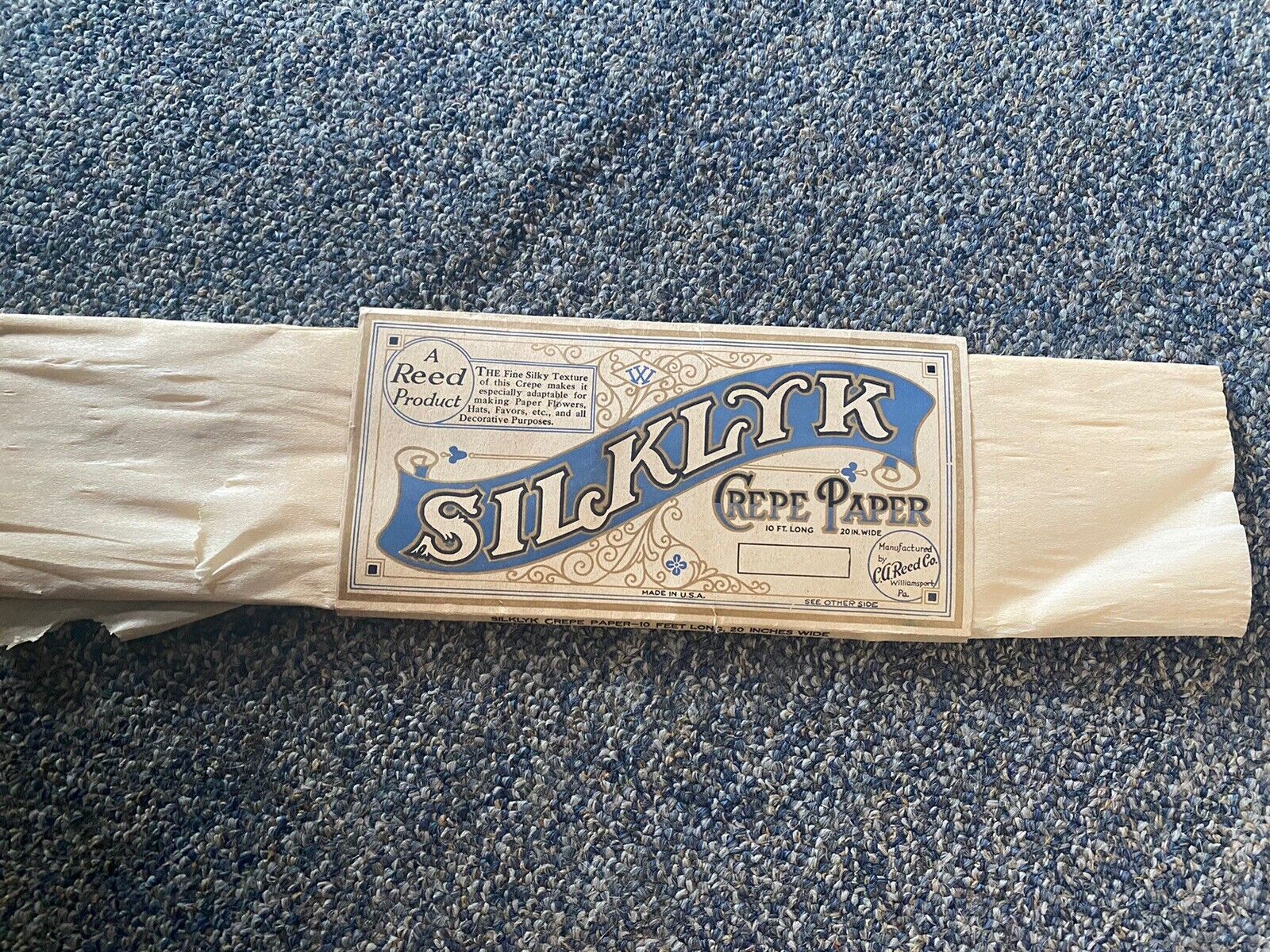 SILKLYK Crepe Paper- Vintage, 10 Feet Long, 20 Inches Wide