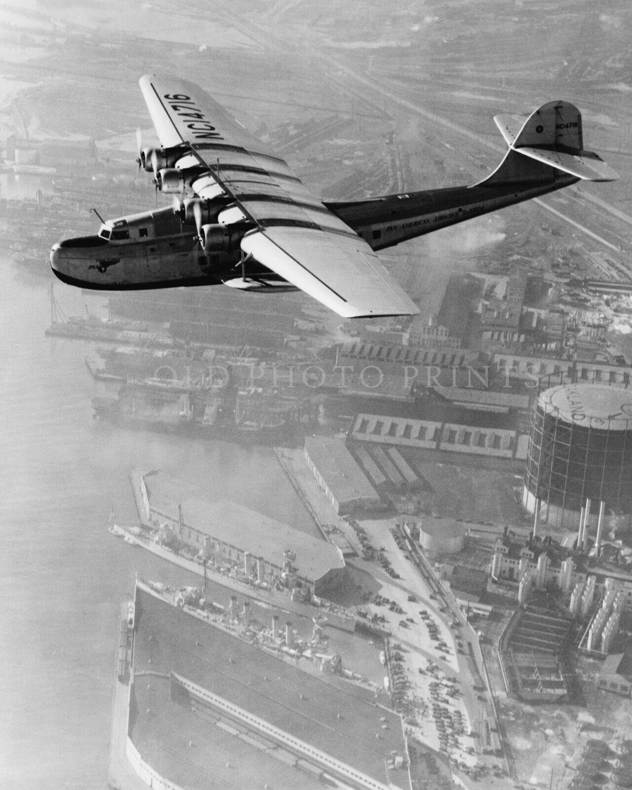 Martin M-130 China Clipper Flying Boat Aircraft 1936 Photo Oakland California