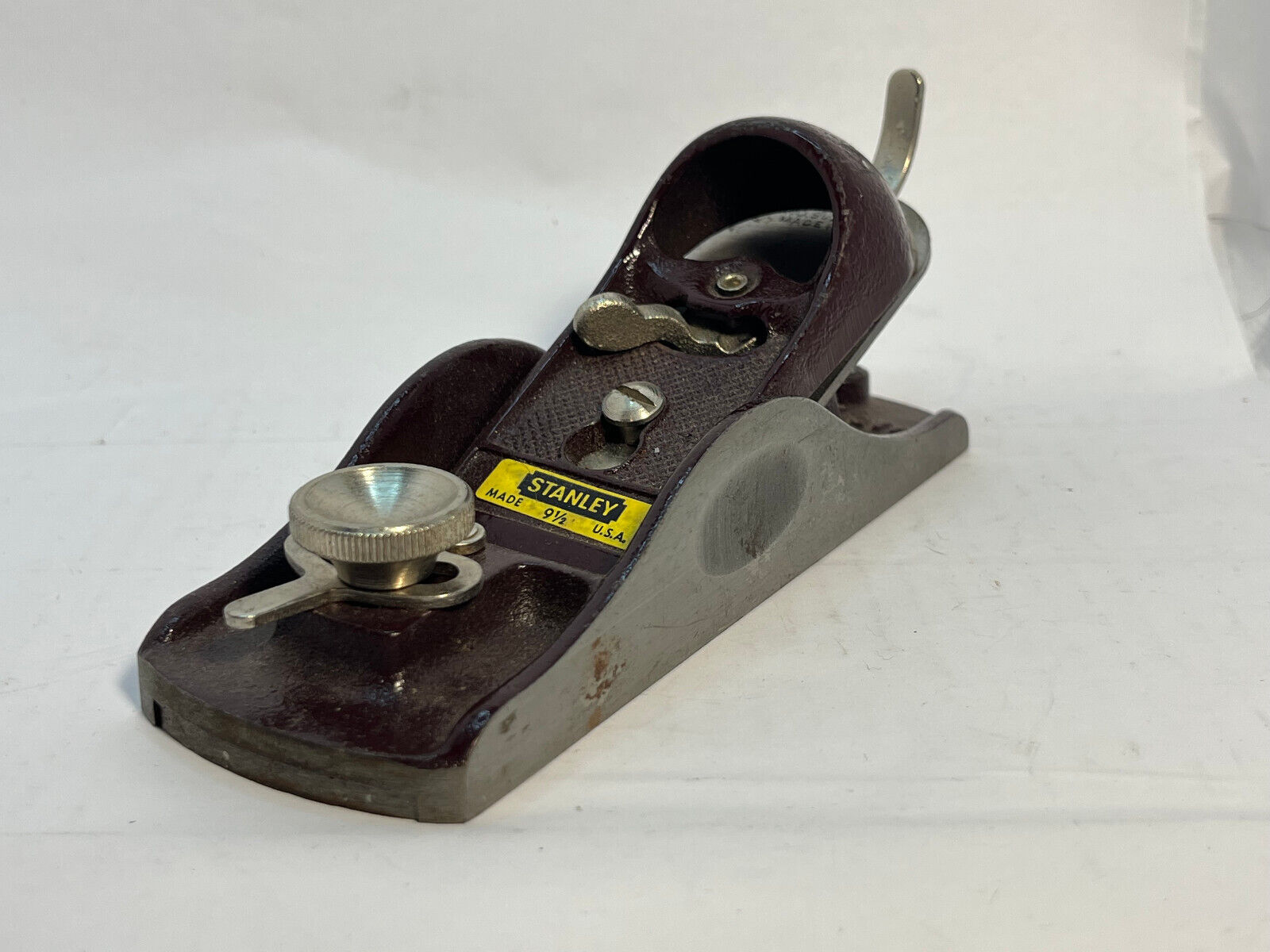 Vintage Stanley No. 9-1/2 Block Plane W/ Adjustable Throat Made In USA