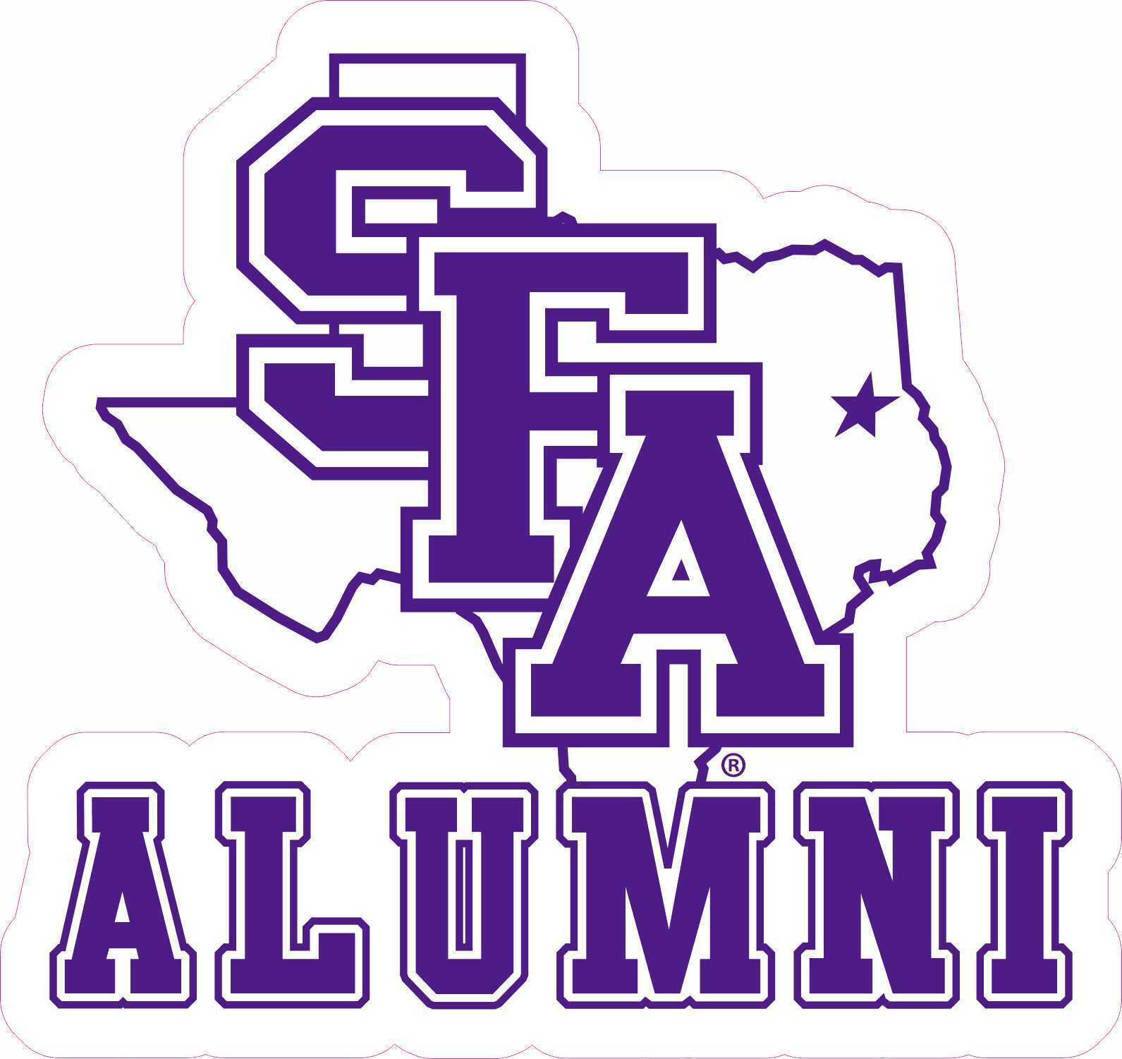 StickerTalk Officially Licensed SFA Texas Alumni Sticker, 5.3 inches x 5 inches