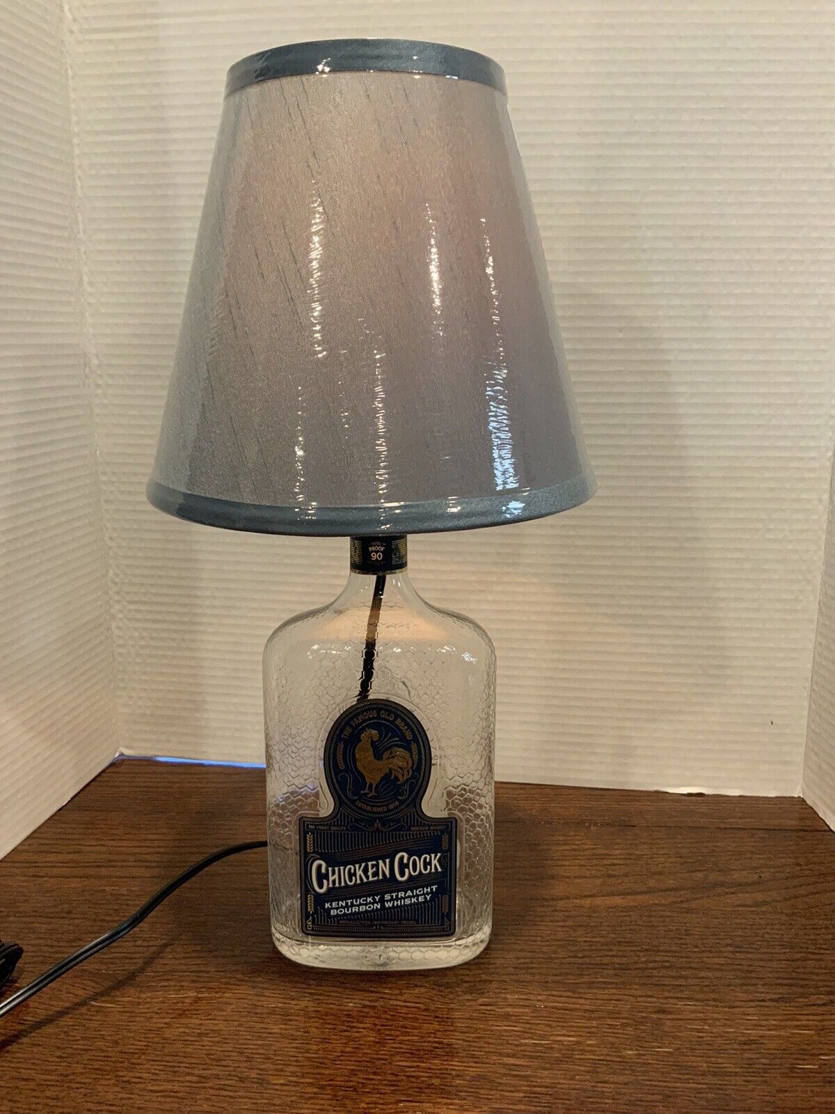 Chicken Cock Bourbon Whiskey Liquor Bar Bottle Lamp With Shade And Bulb