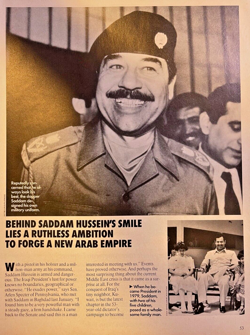 1990 Saddam Hussein Iraqui President