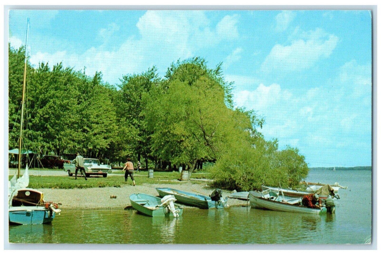 c1960 Boat Landing Pymatuning State Park Facilities Boat Andover Ohio Postcard