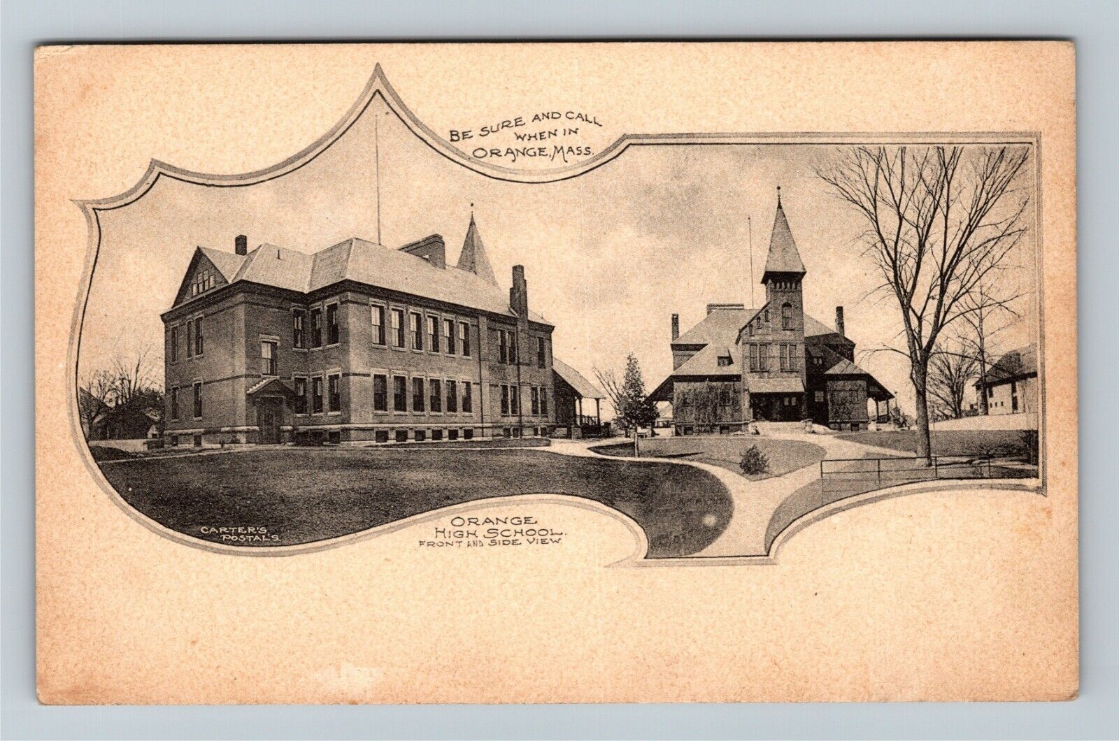 Orange MA-Massachusetts, High School Multi-View Side, c1905 Vintage Postcard