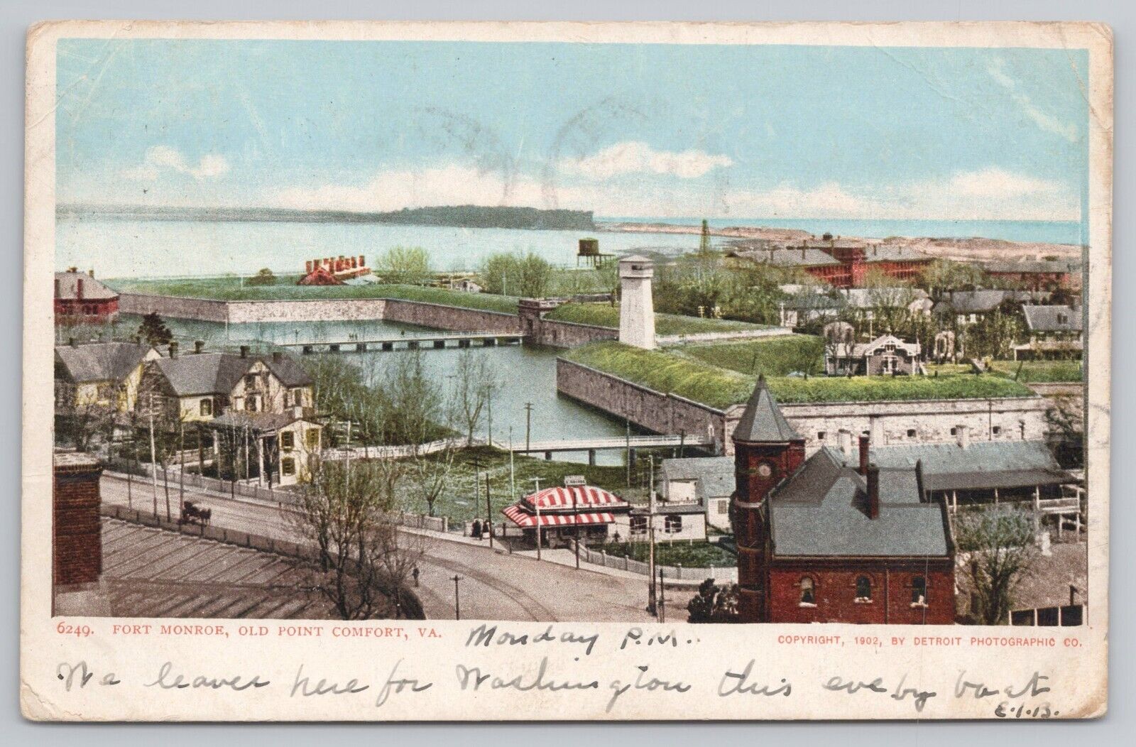 1905 Postcard Overview Old Point Comfort, Fort Monroe, Virginia Civil War 0832