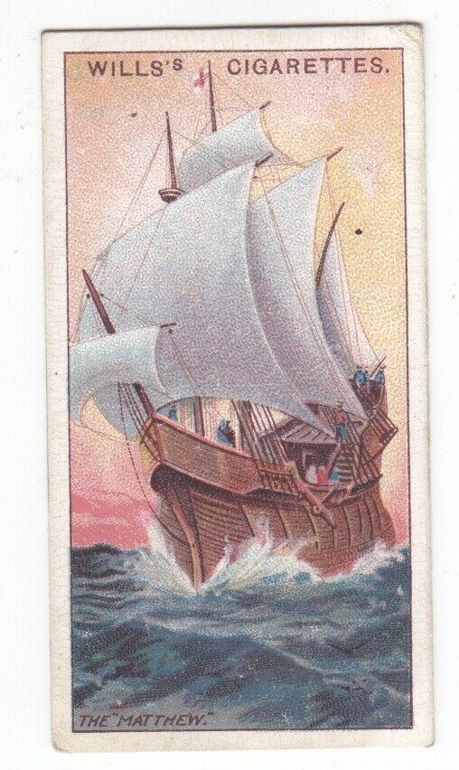 THE MATTHEW Vintage 1911 Ship Trade Card JOHN CABOT