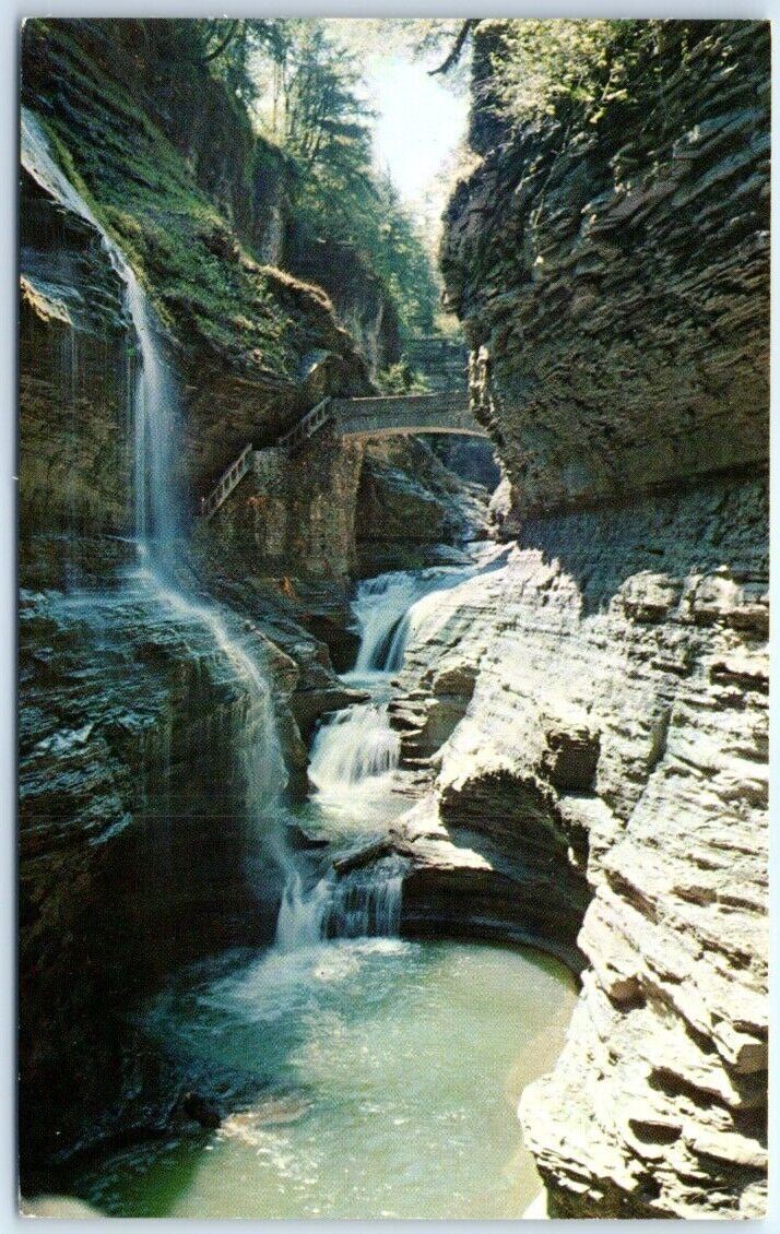 In the Finger Lakes Section, Rainbow Falls, Watkins Glen State Park - New York