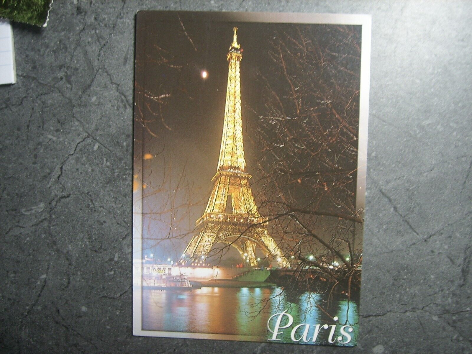 Paris Effiel Tower At Night Postcard Unposted