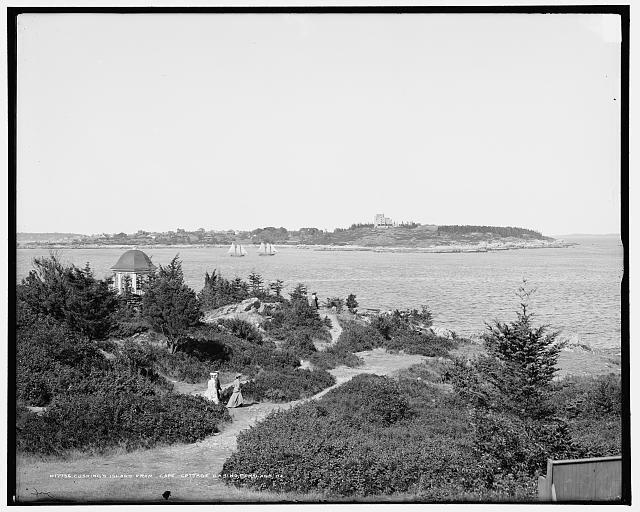 Cushing\'s Island from Cape Cottage casino, Portland, Maine c1900 OLD PHOTO