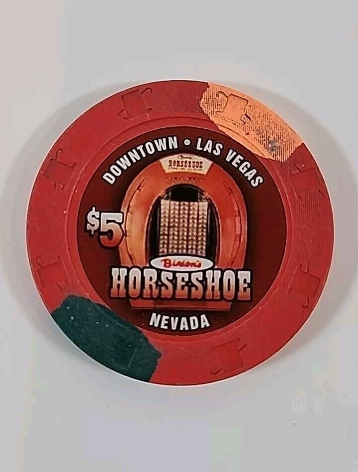 Vintage Binions Horseshoe Casino $5.00 Chip Features   Million Dollar Display 