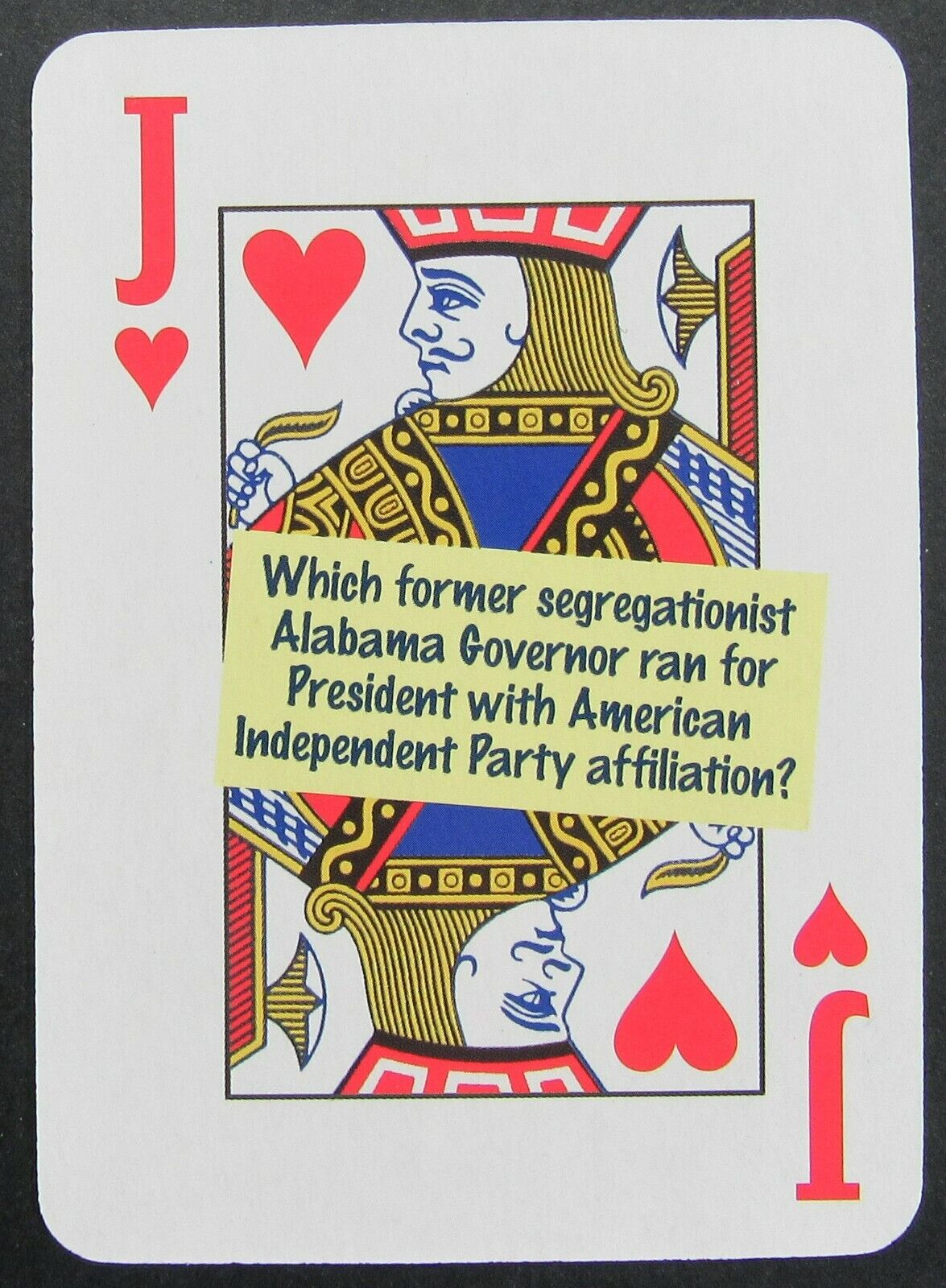1968 Trivia Which Alabama Governor Ran for President Single Swap Wide Card