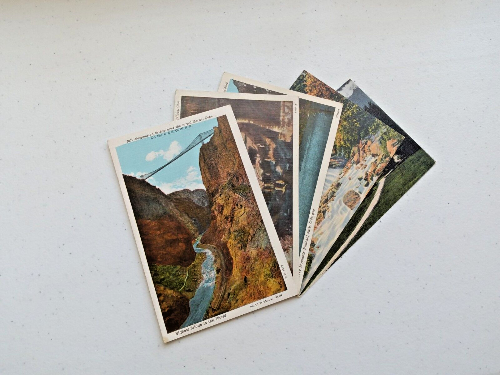 Lot of 5 Vintage Linen Colorado Postcards - Unposted - Ephemera - Postcrossing