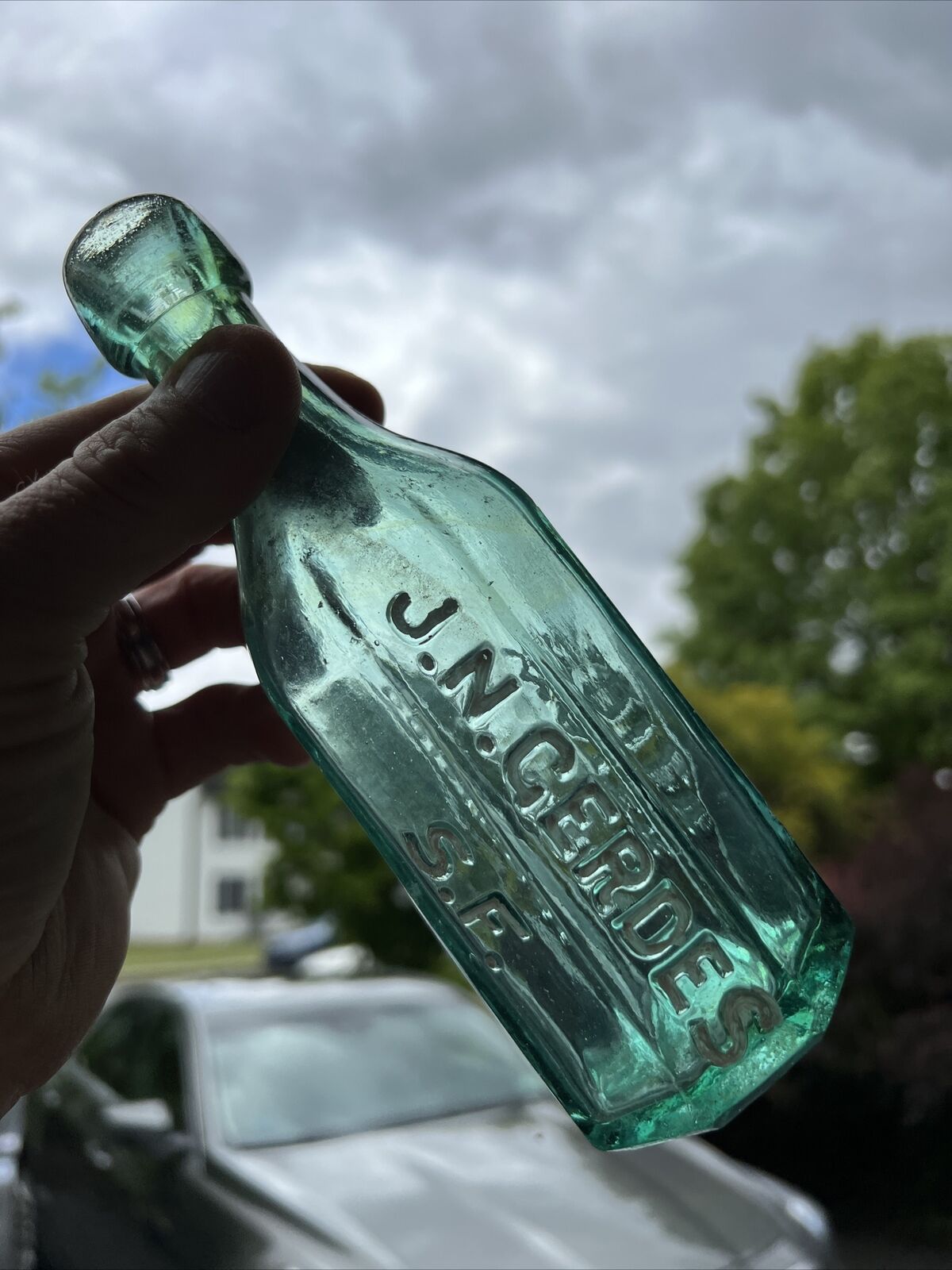 Vintage J N Gerdes S.F. Mineral Water 8 Sided Bottle