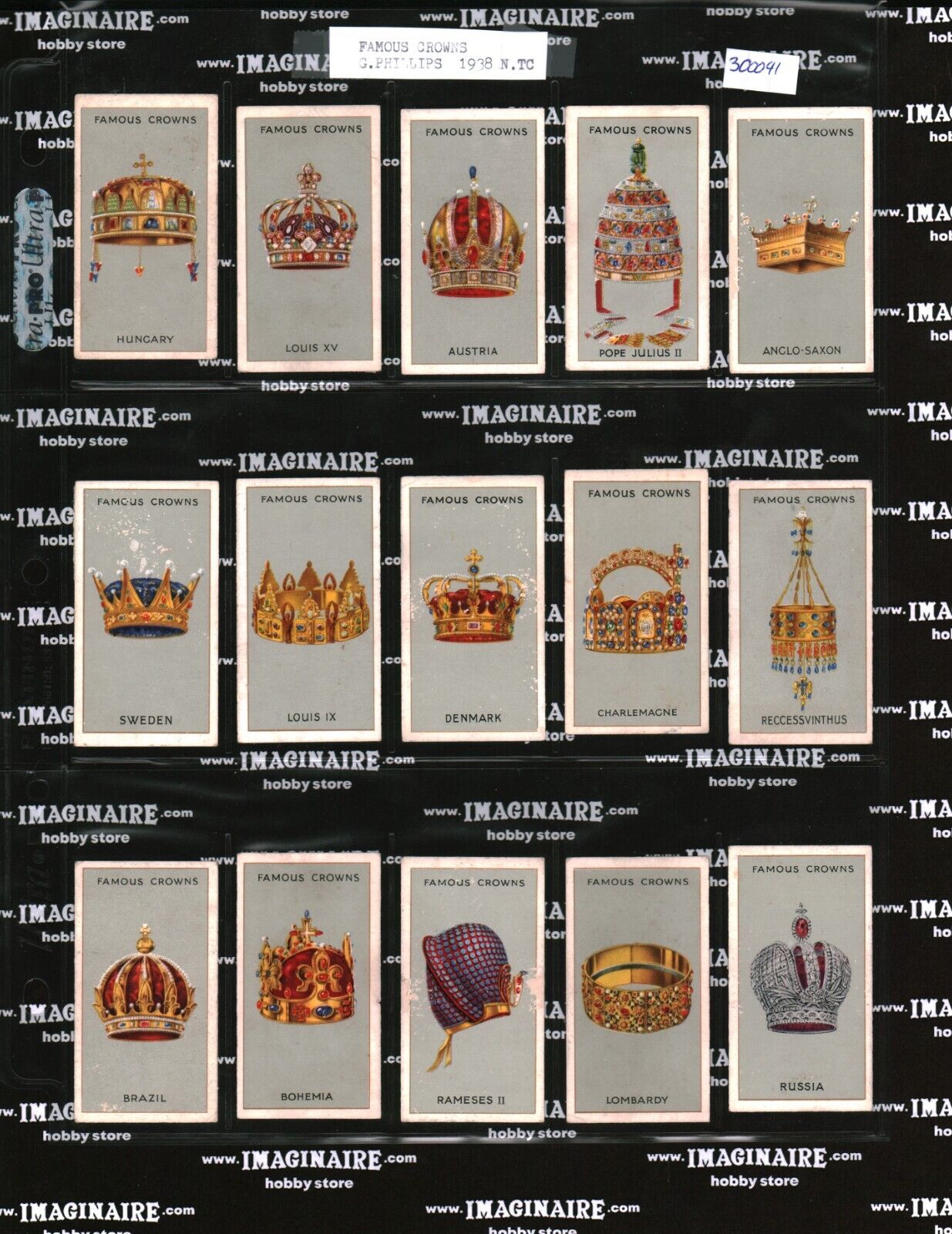 1938 Godfrey Phillips Famous Crowns Full Set 25/25 (300041)