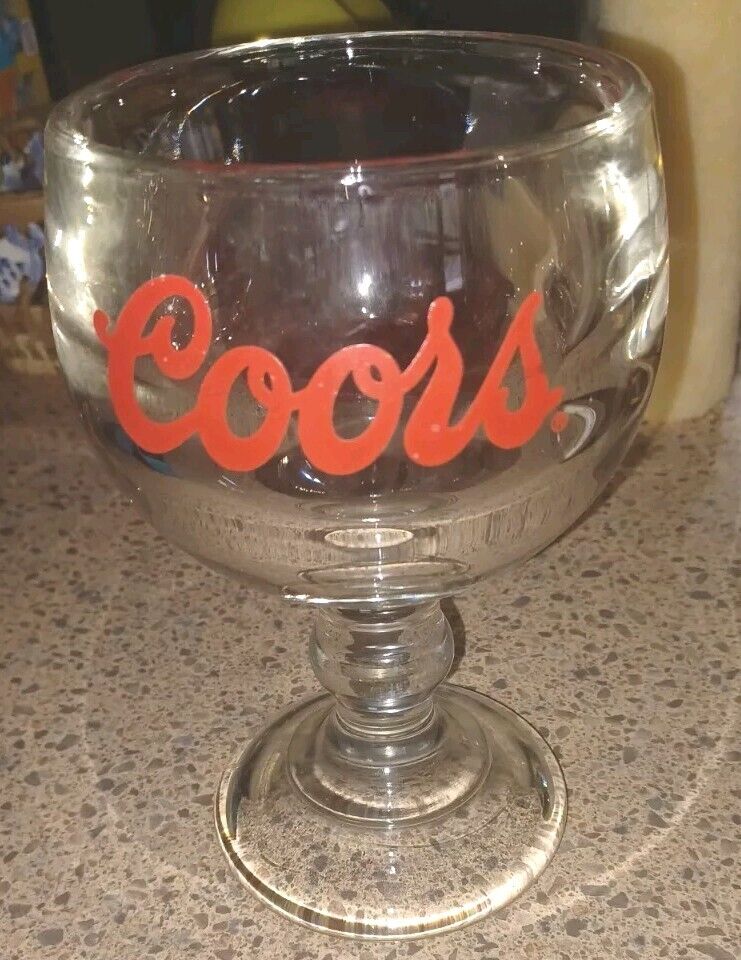 Vintage - Large Coors Beer Glass - Very Heavy Thick Glass 2.5 Lbs. Nice Cond. 