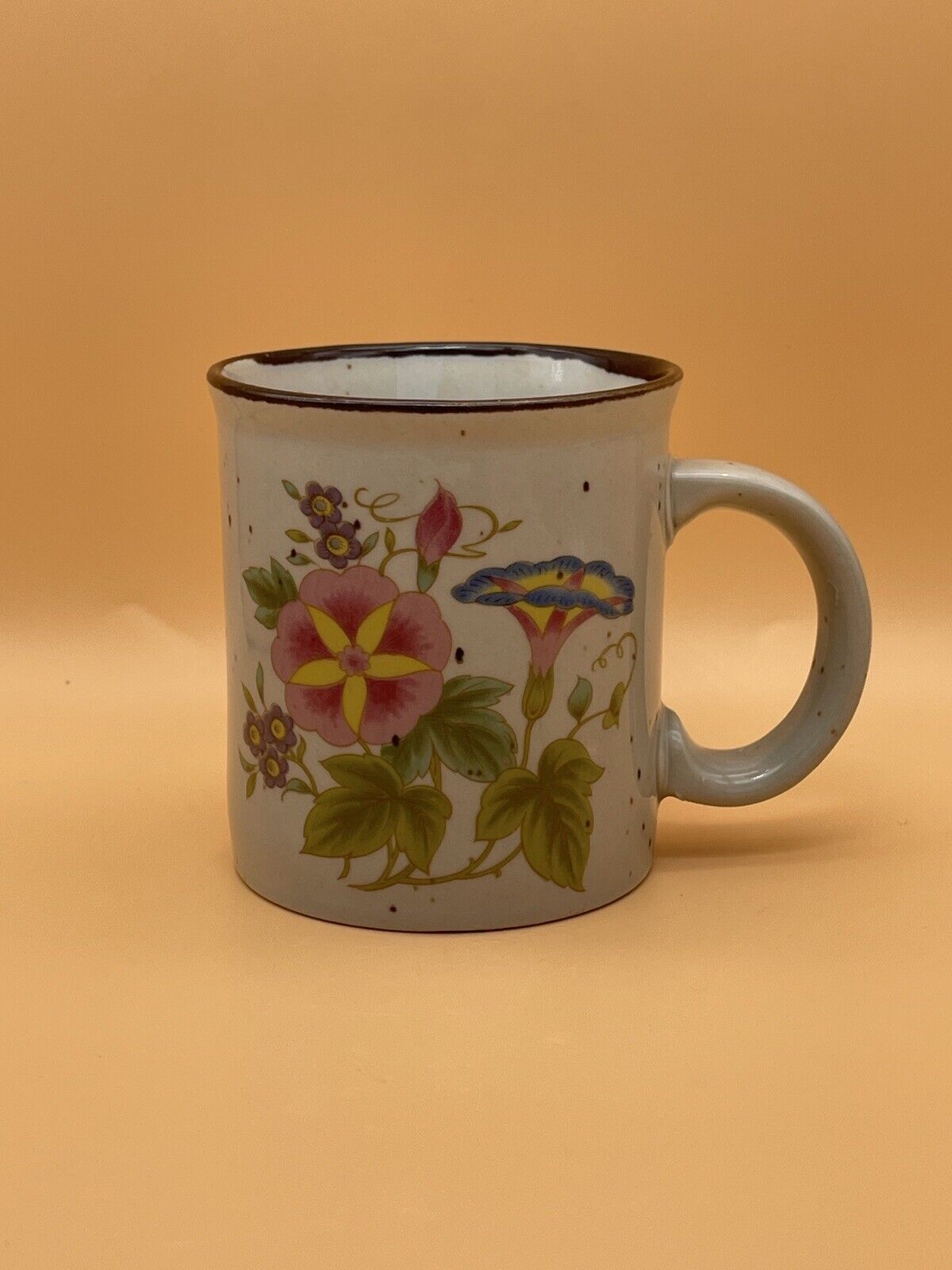 Vintage Speckled Floral Mug From Japan