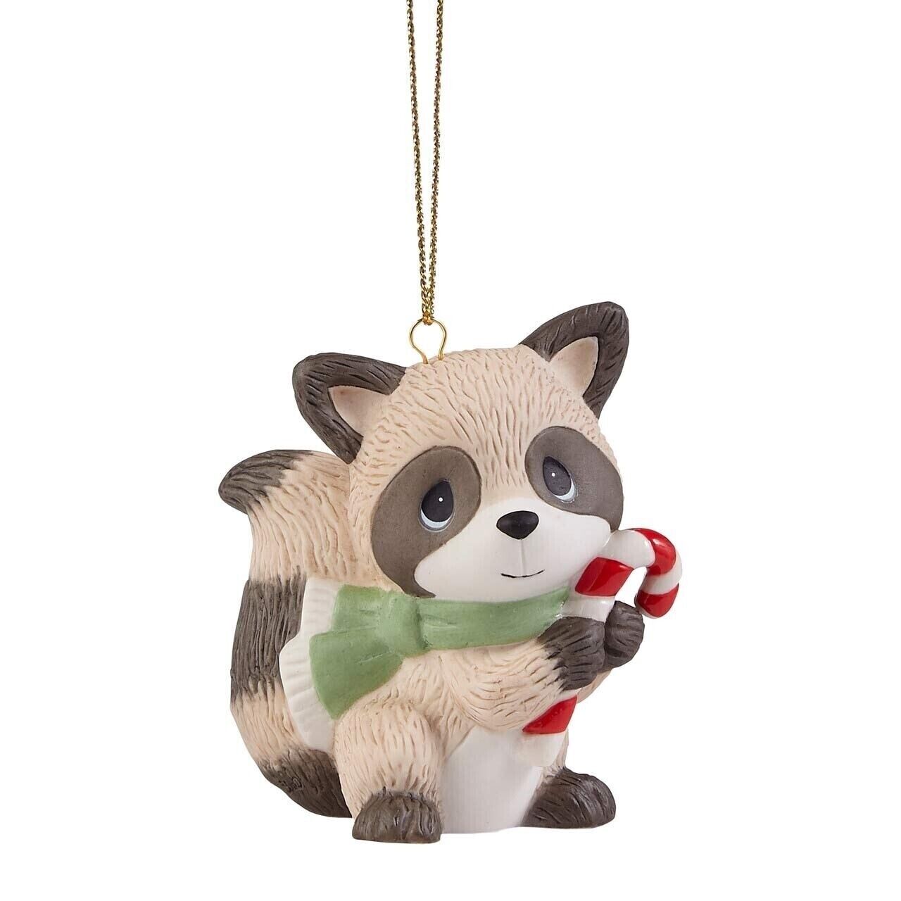 Precious Moments Raccoon Candy Cane Ornament Spreading Christmas Cheer 221024