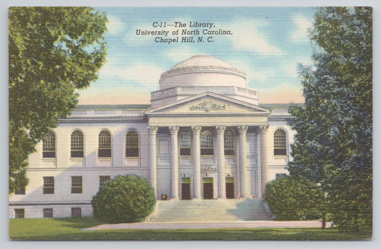 Postcard The Library University Of North Carolina Chapel Hill V*