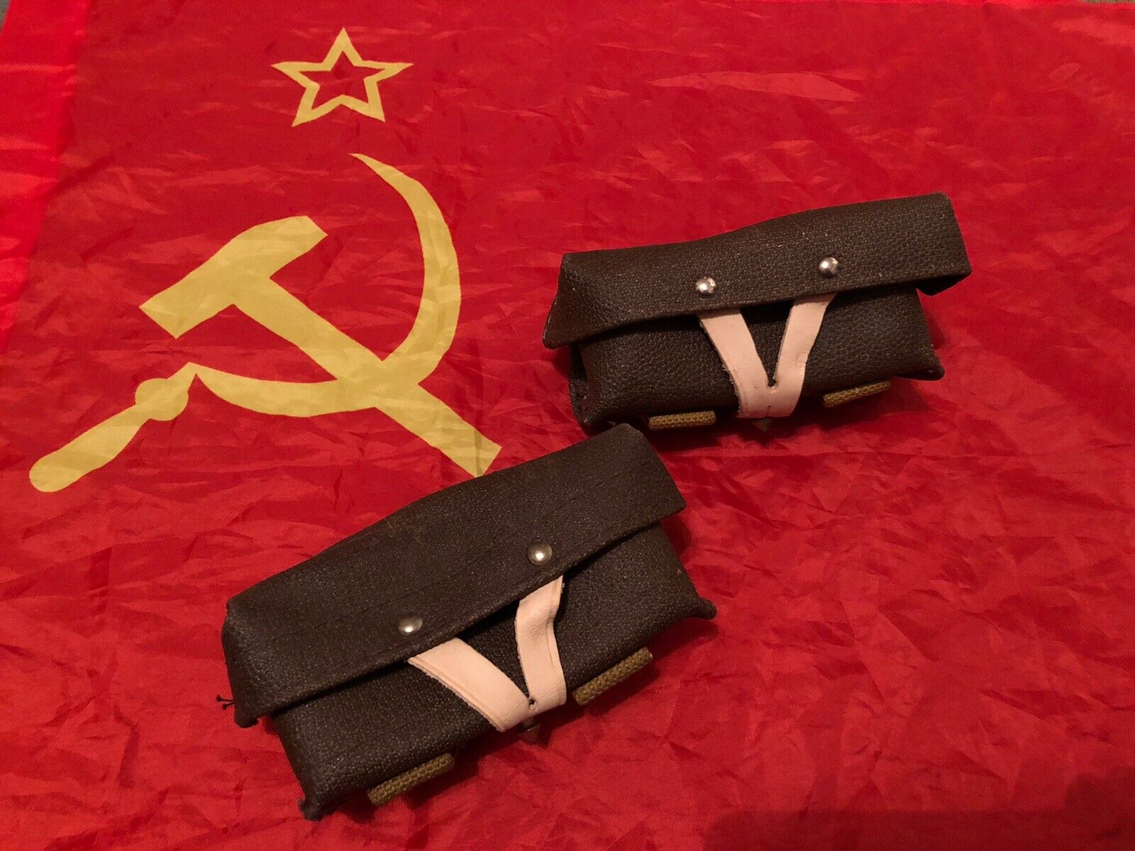 2x Russian Soviet Army Military SKS ammo pouch Ukraine stripper clip Unissued