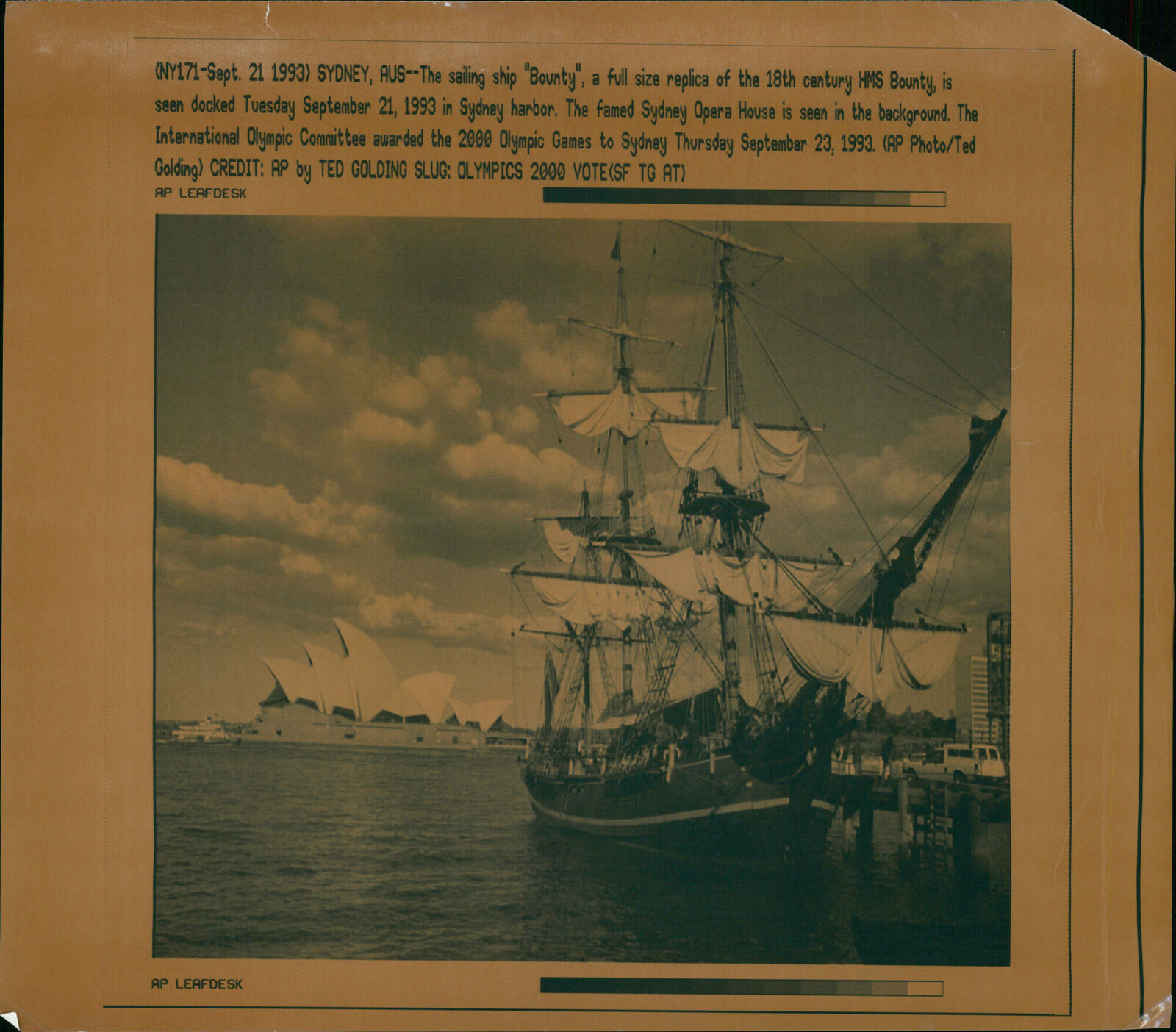 The sailing ship Bounty is seen docked in Sydne... - Vintage Photograph 1246532