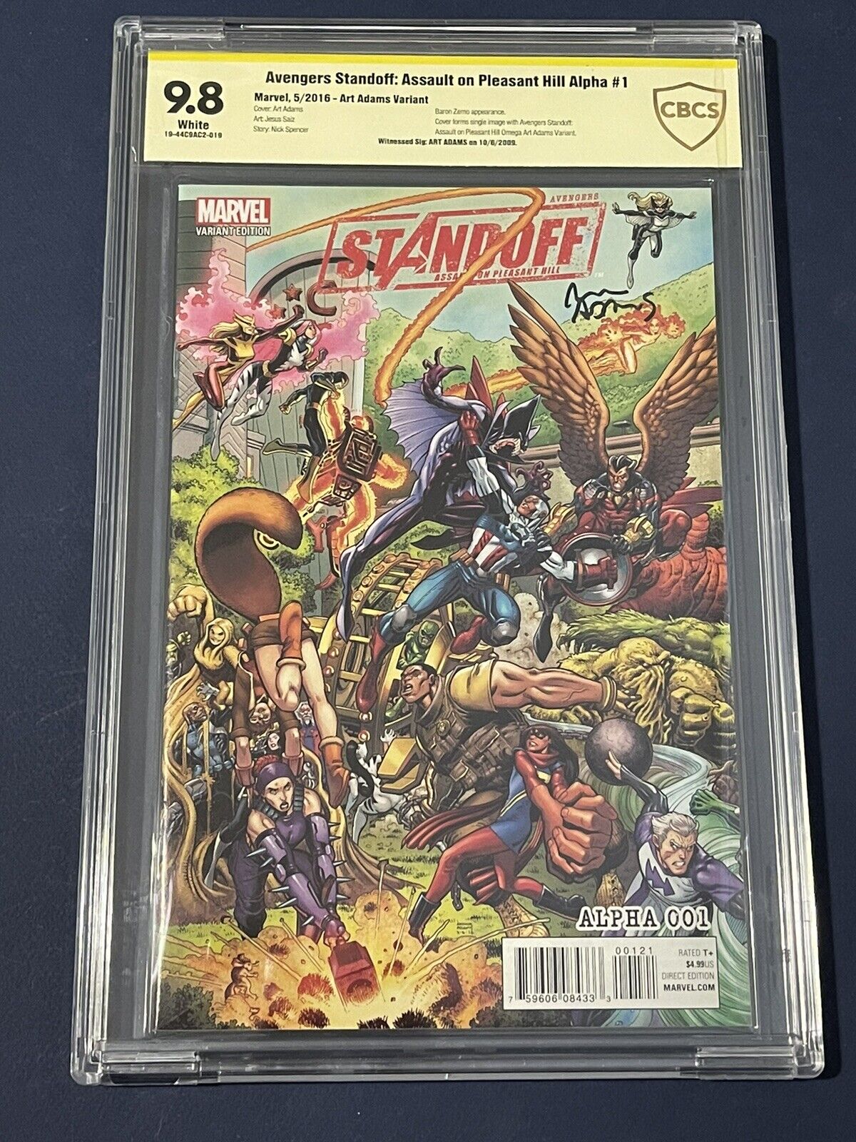 Avengers Standoff: Assault On Pleasant Hill Alpha #1 CBCS 9.8 Signed By Adams