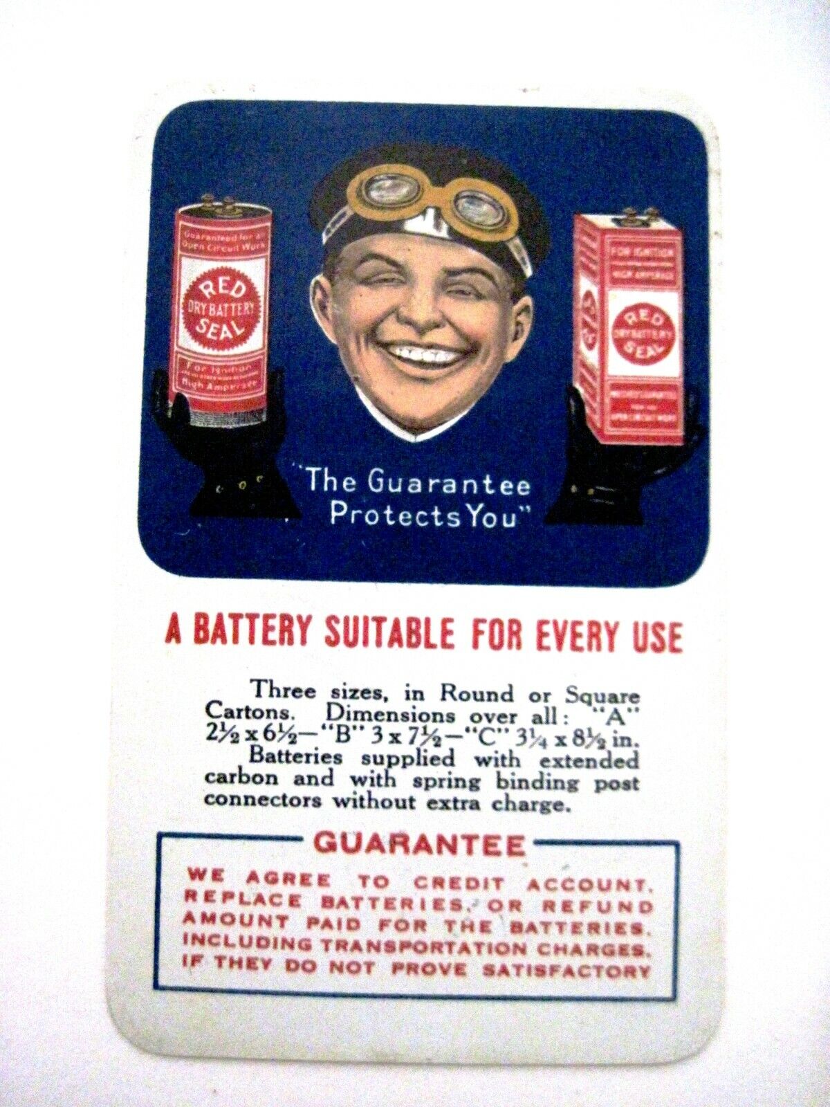 RARE Plastic 1917-18 Ad Calendar for \