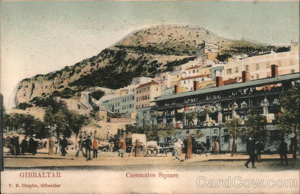Gibraltar V.B. Cumbo-Casemates Square V.B. Cumbo Postcard Vintage Post Card