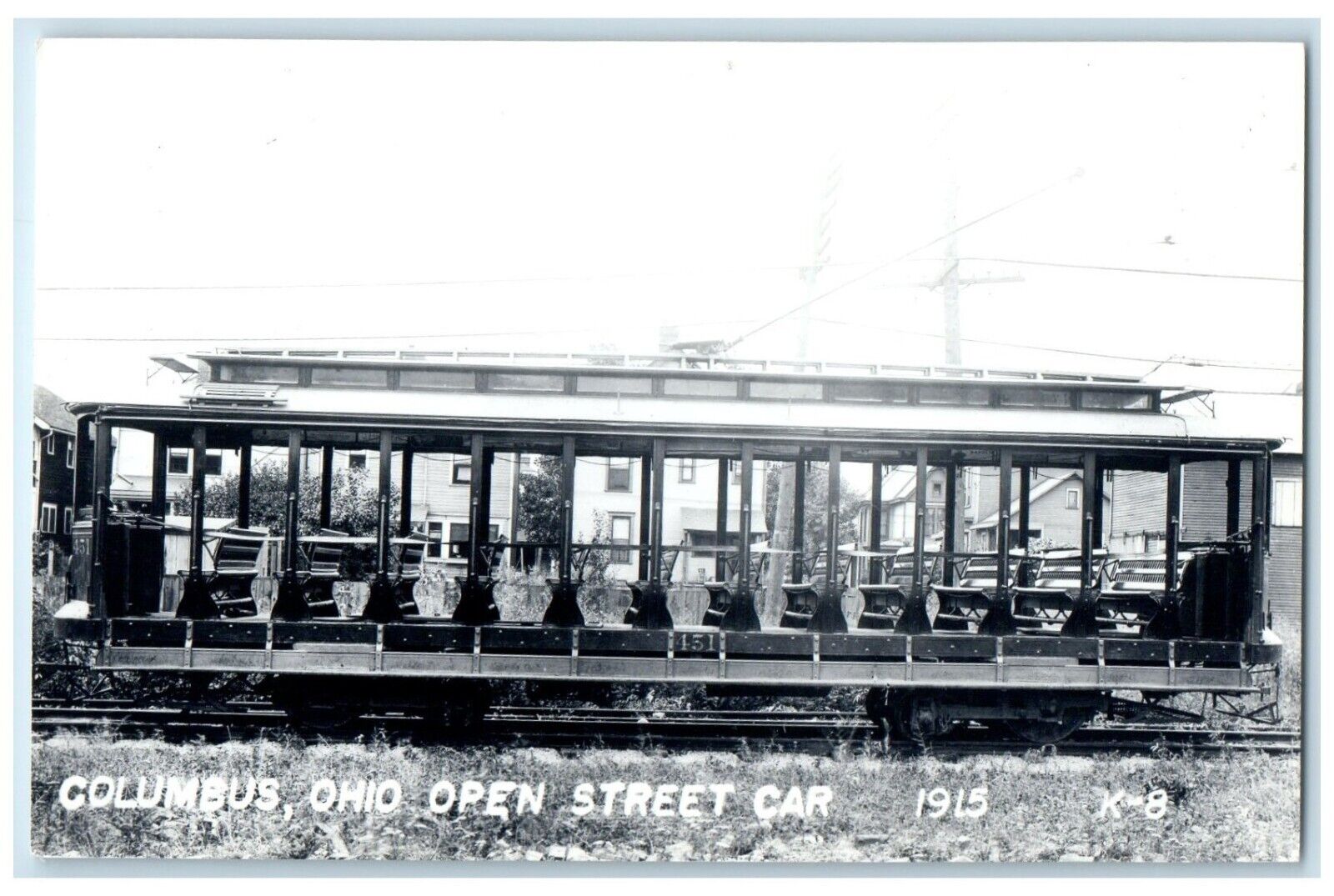 1915 Columbus Ohio Open Street Car RPPC Photo Unposted Antique Postcard