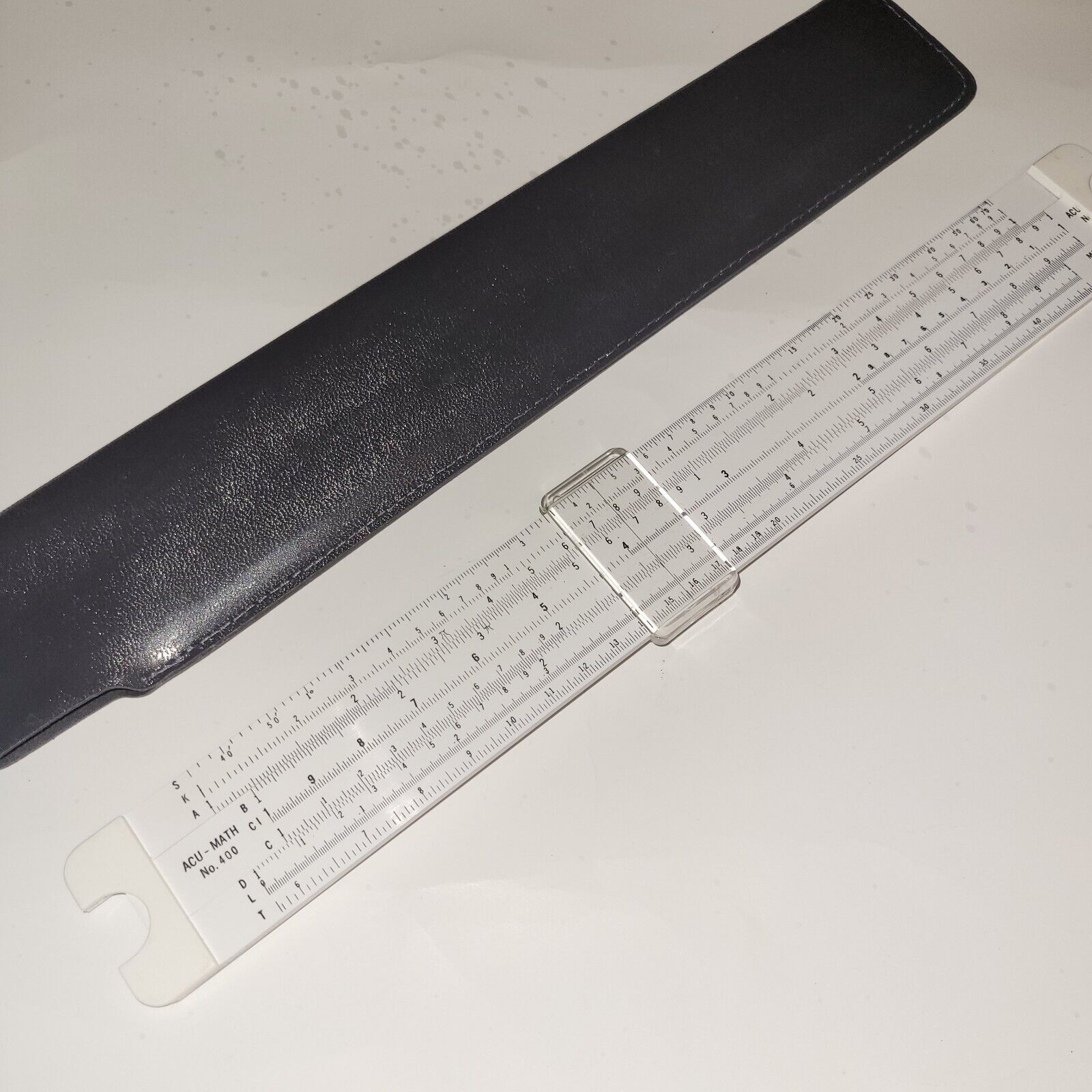 Vintage ACU Math No 400 Slide Ruler w/Black Sheath Case