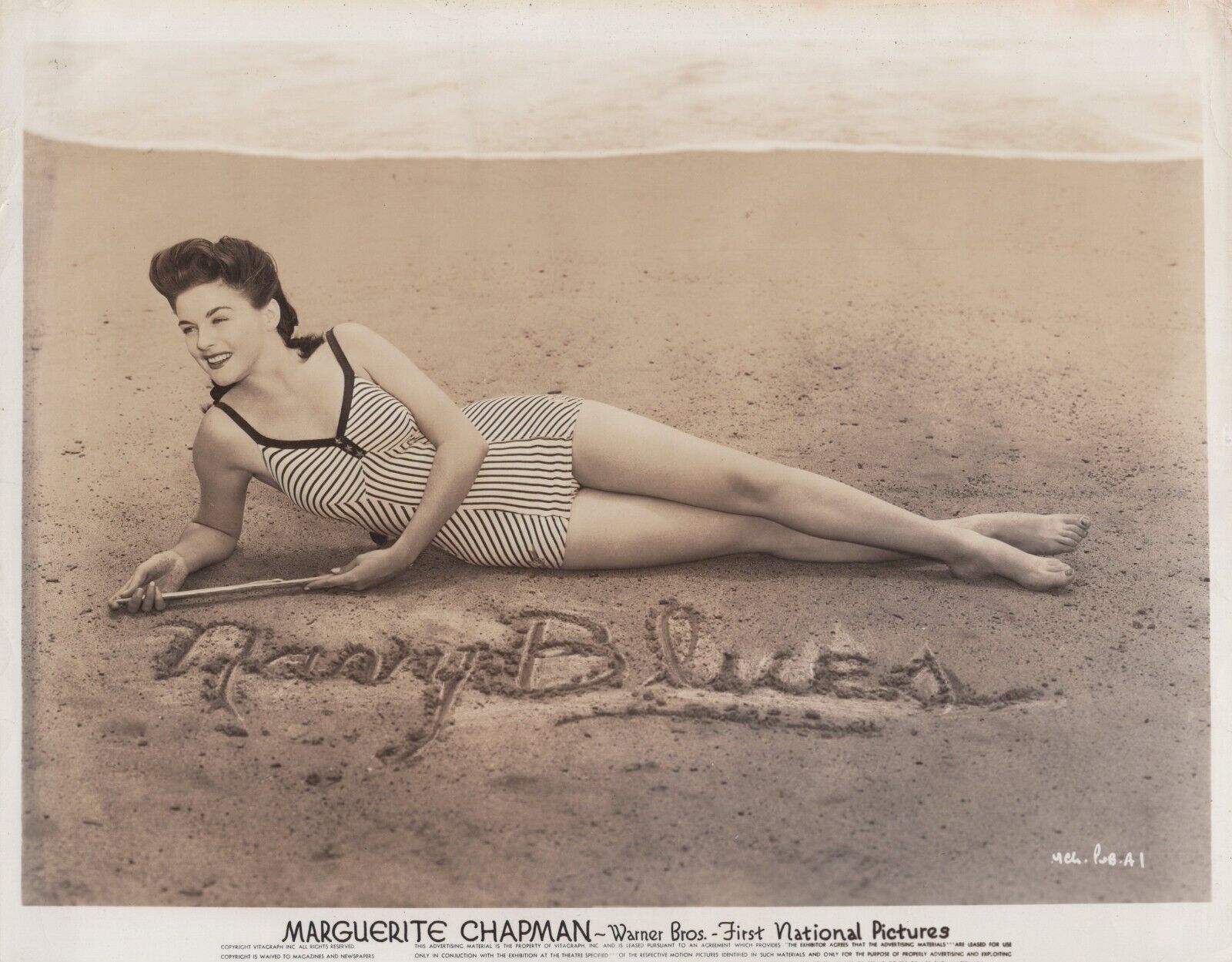 Marguerite Chapman (1950s) ❤ Leggy Cheesecake Swimsuit WB Vintage Photo K 228