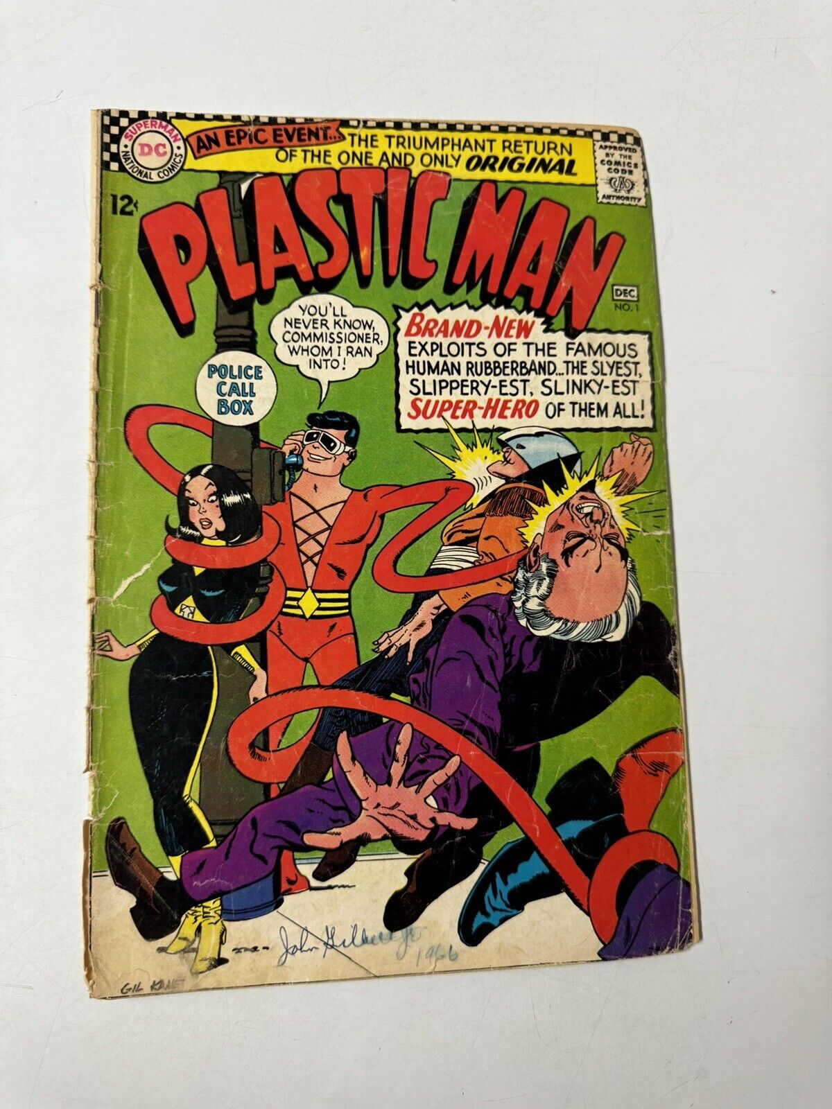 Plastic Man #1 1966 Vintage DC Comics Gil Kane Art First Issue Gemini Mailer