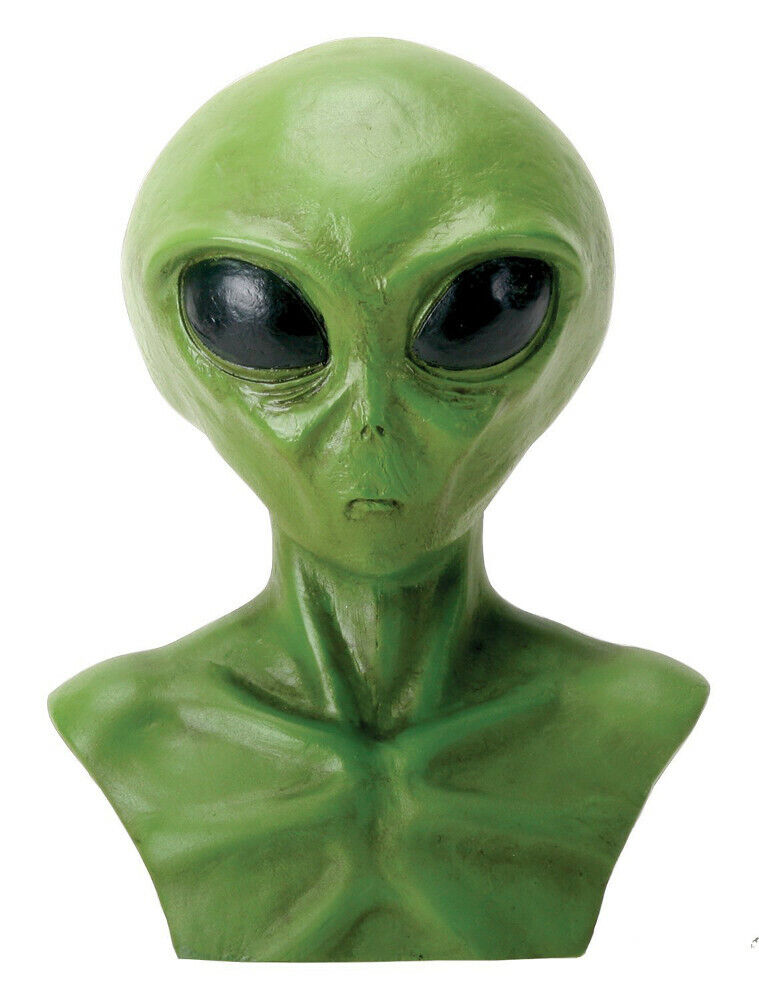 Ebros Alien Green Extraterrestrial ET Roswell Alien Head Bust Skull Figurine