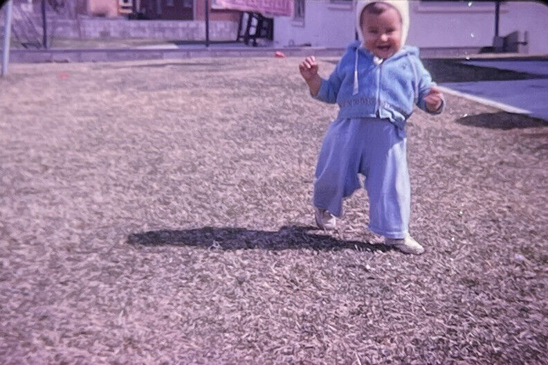 Vintage Photo Slide 1965 Baby Boy Posed Outside