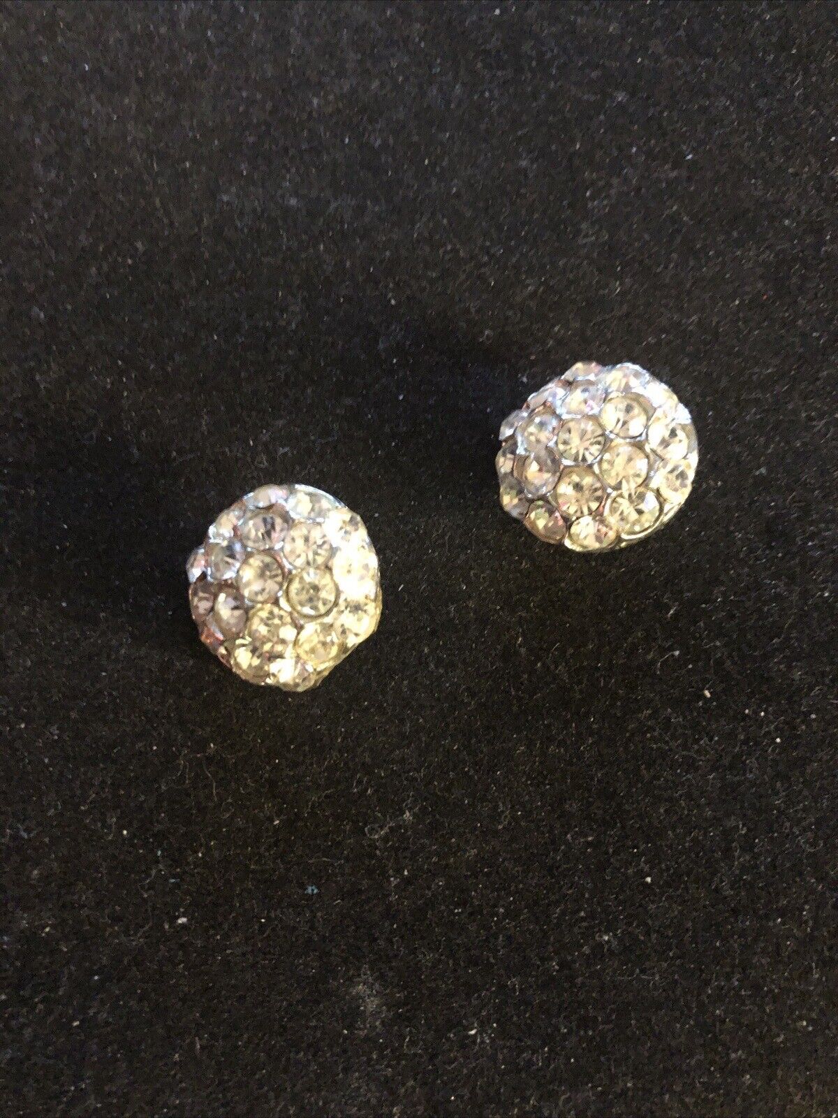 Classic, Vintage, Two Pewter Shank Buttons with Rhinestones 7/8\