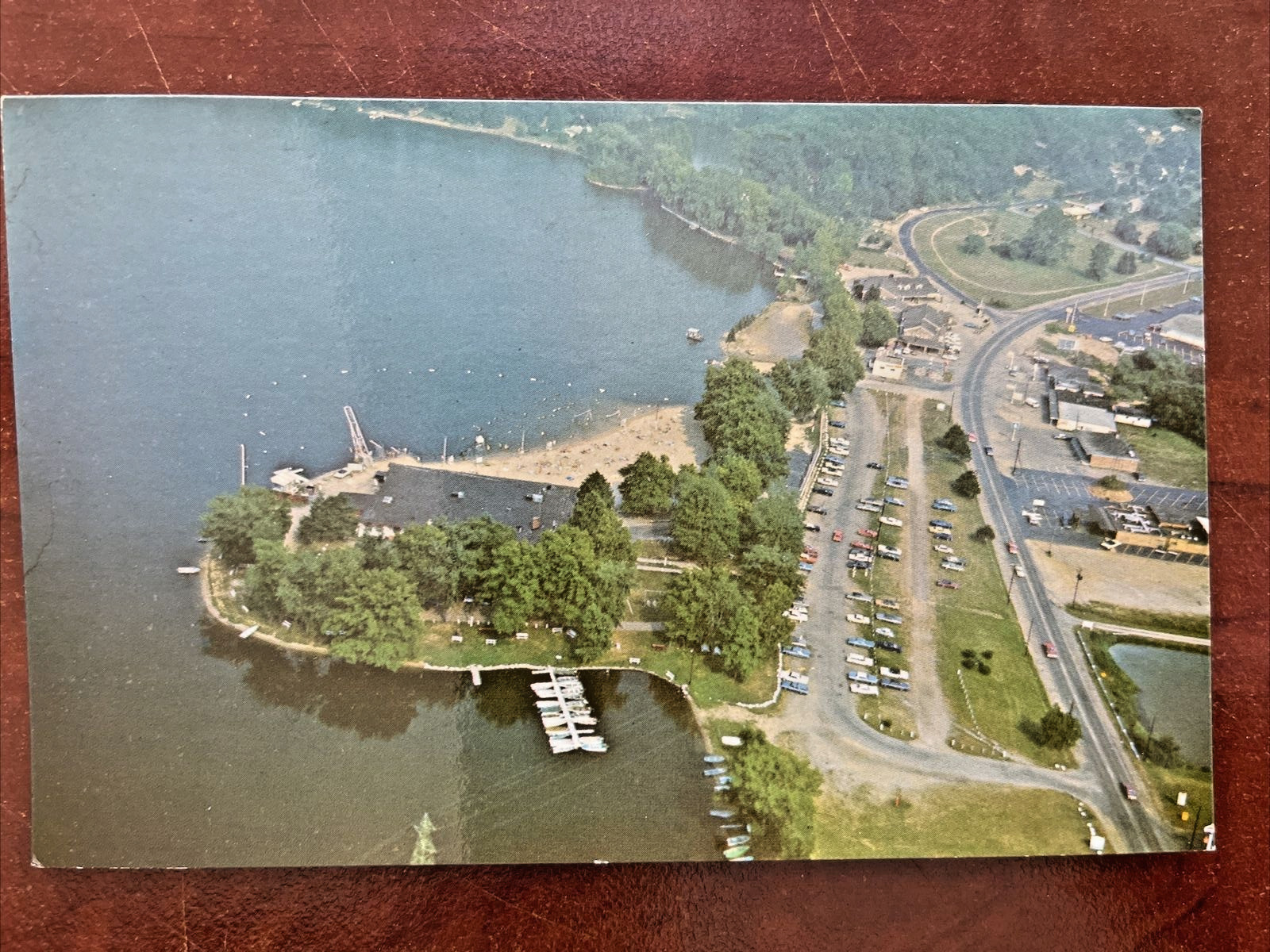 Lake Cable Ohio~Aerial View Of Lake Cable~1950s postcard Cable brothers park UP