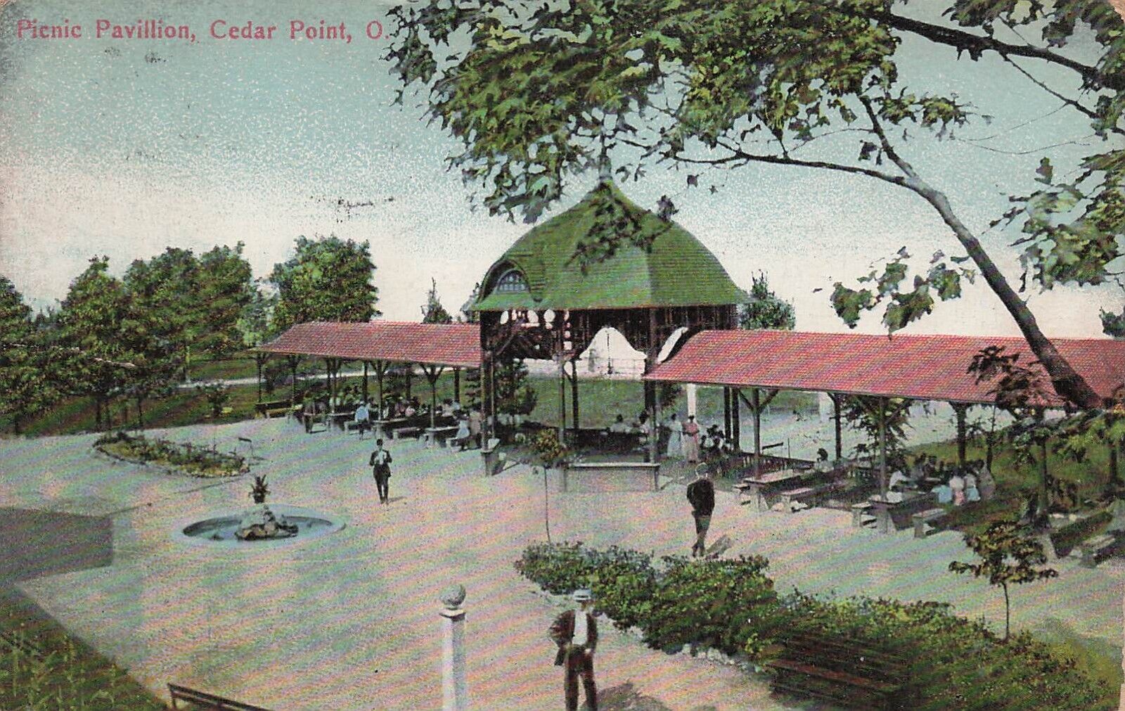 Postcard Picnic Pavillion Cedar Point Ohio