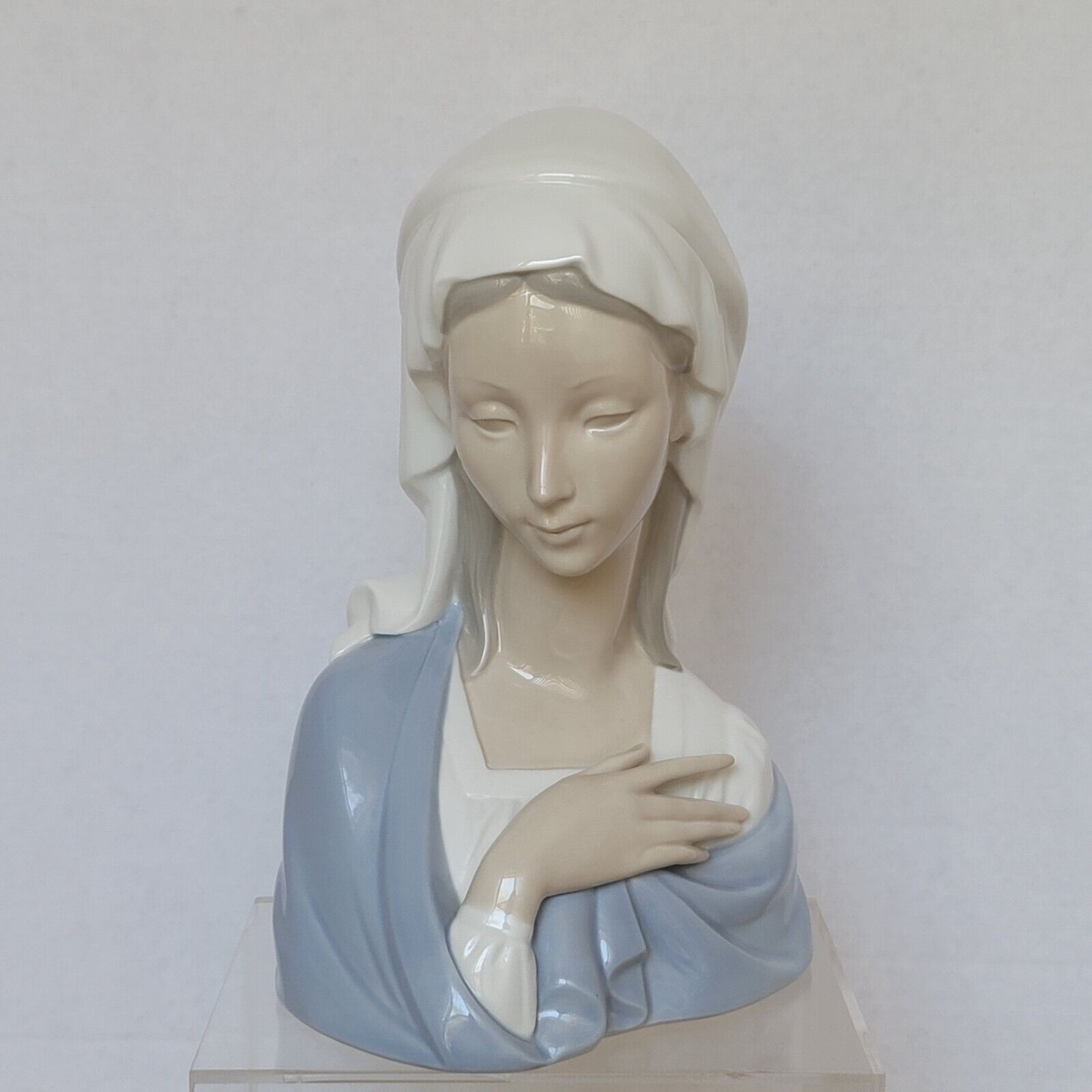 Lladro Madonna Blessed Virgin Mary Head Bust Gloss Porcelain Figurine 1981