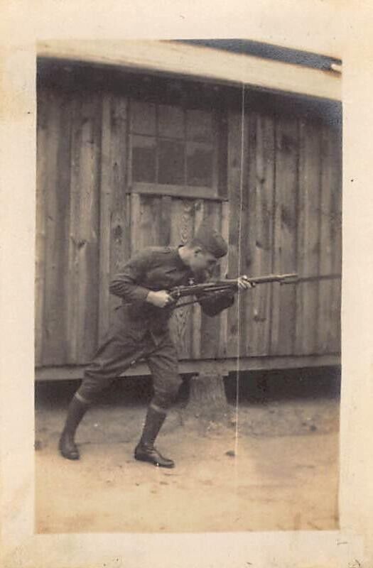 Antique 1918 WWI US Army Soldier Rifle 1910s Photos LOT