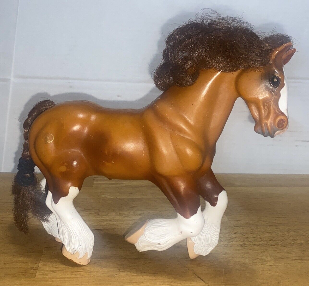 CC Empire Industries Horse Figure Clydesdale Plastic Horse  Brown Vintage 1996