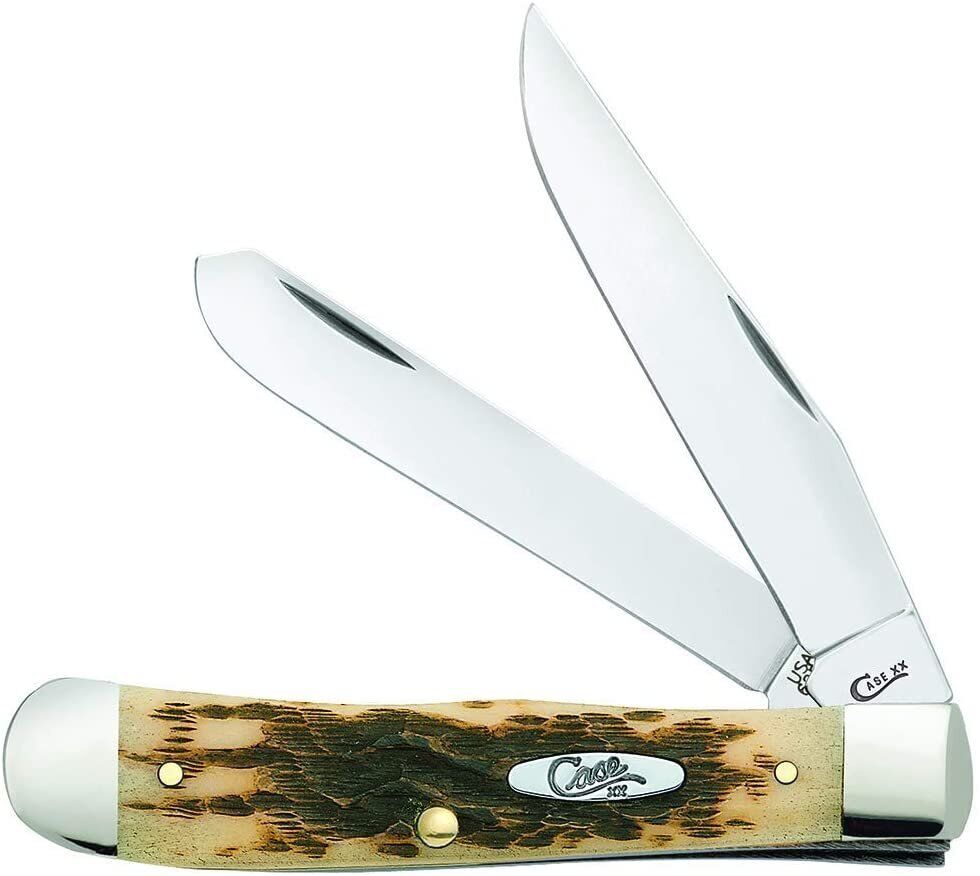CASE XX WR Pocket Knife Trapper With Genuine Bone Handle, Carbon Steel CV...