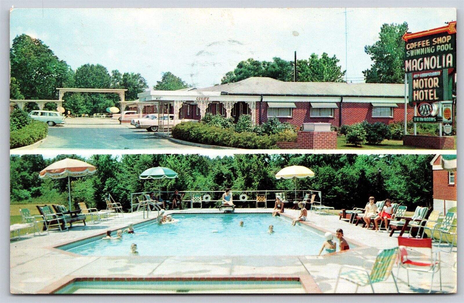 Postcard Magnolia Motor Hotel, Vicksburg MS 1962 A94