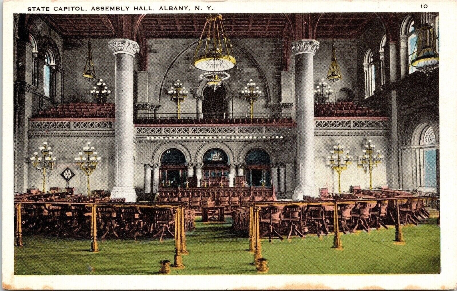 State Capitol Building Interior Albany New York Government WB Postcard